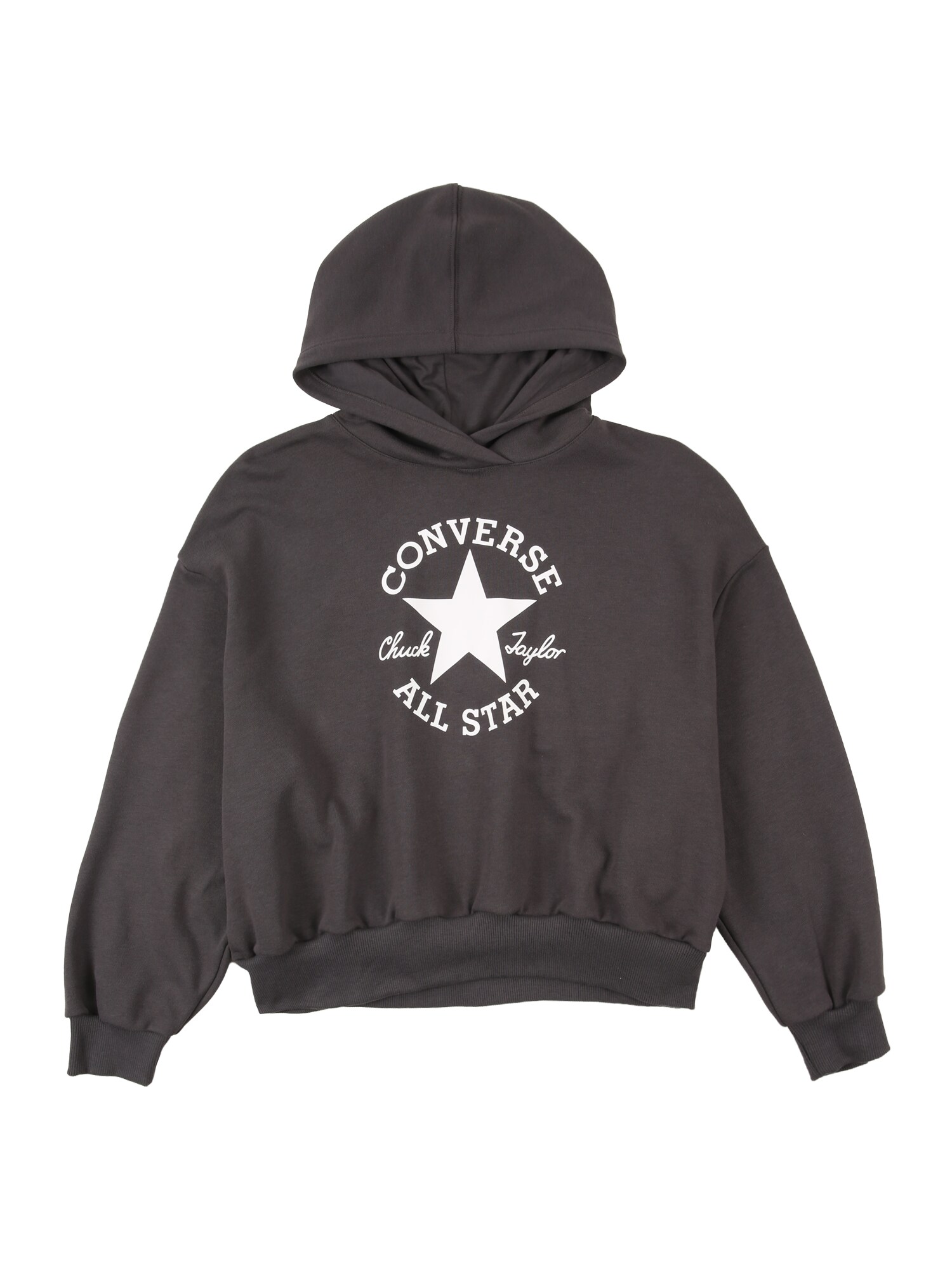 CONVERSE Bluză de molton 'CHUCK PATCH'  gri metalic / alb