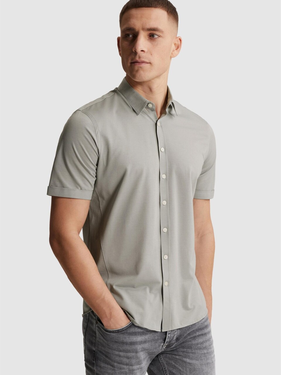 Skjorta 'Shirt with short sleeves in lightweight jersey'