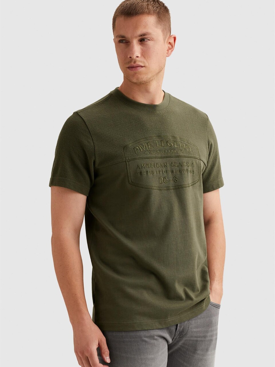 T-shirt 'T-shirt in a material blend with artwork'