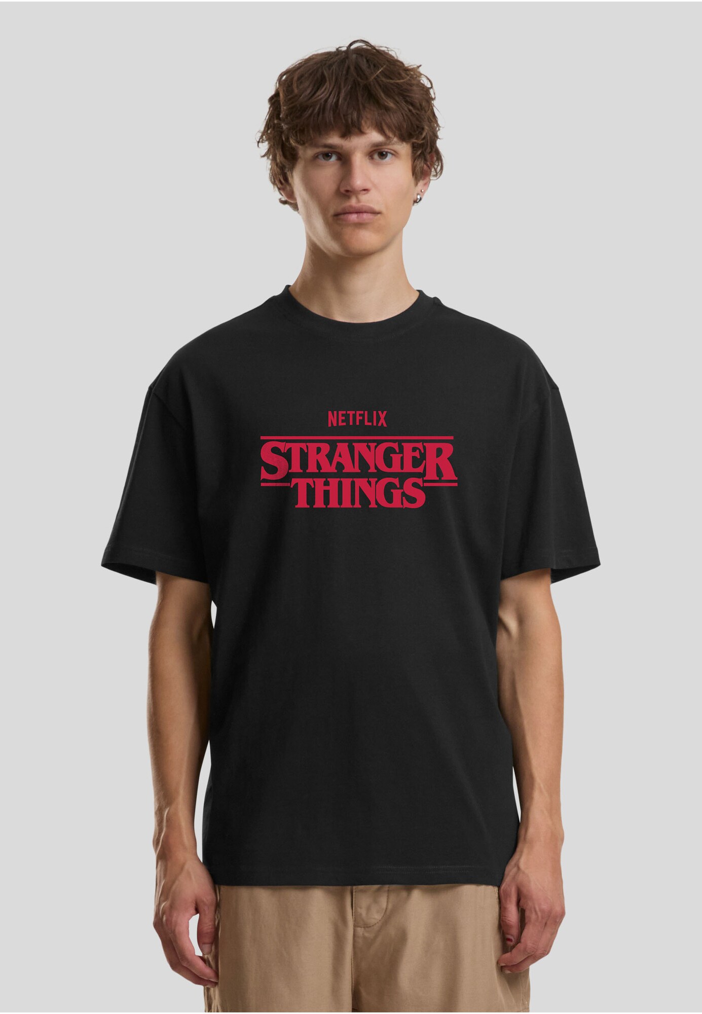 Merchcode Camiseta 'Stranger Things Rewatch' marino / marrón claro / púrpura / negro – imagen 3