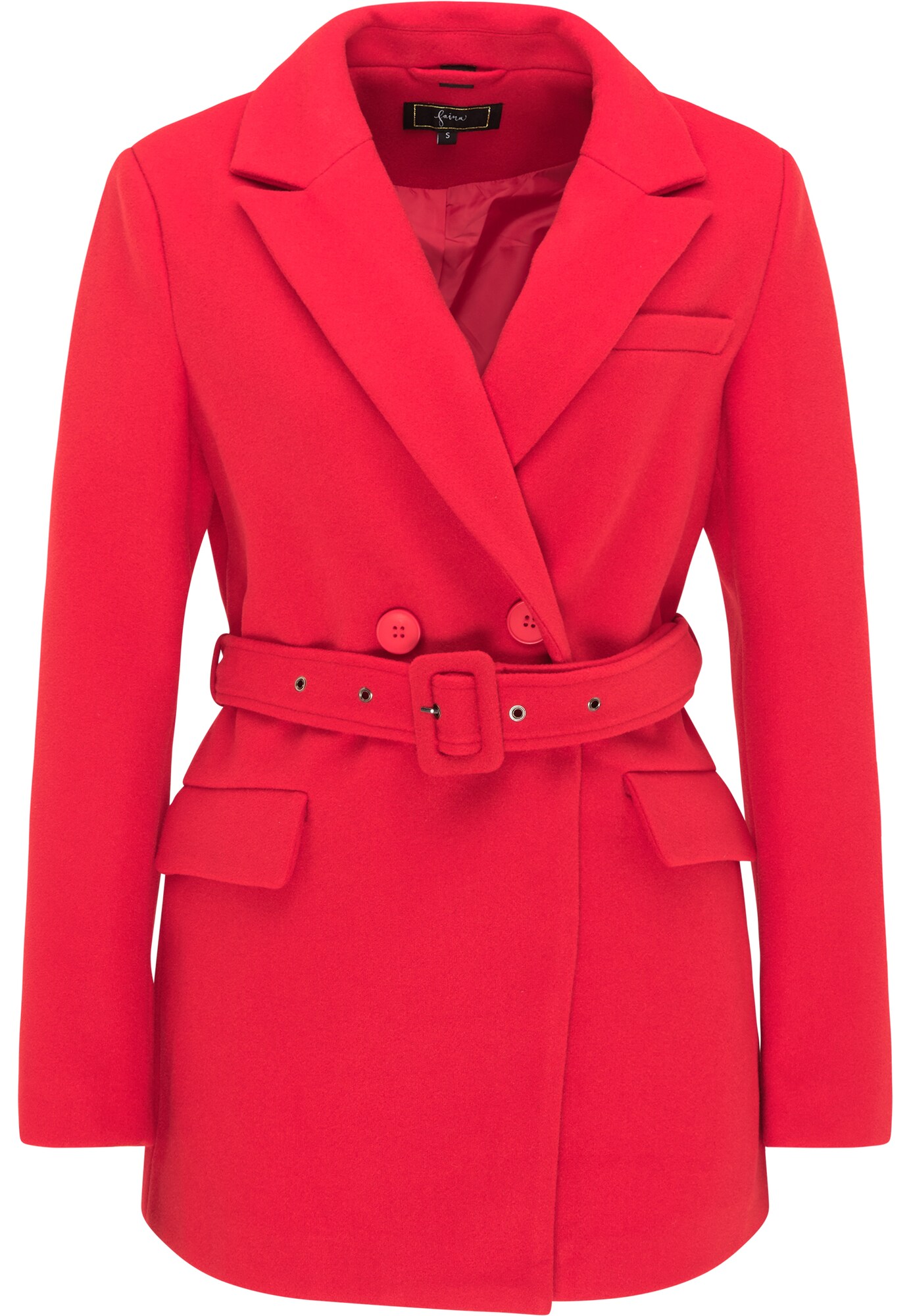 faina Rudeninis-žieminis paltas  ryškiai raudona