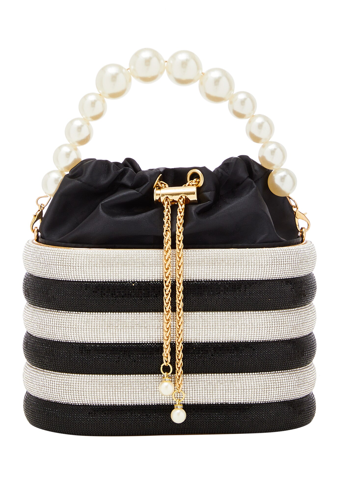 FELIPA Geantă tip sac  auriu / negru / argintiu / alb perlat