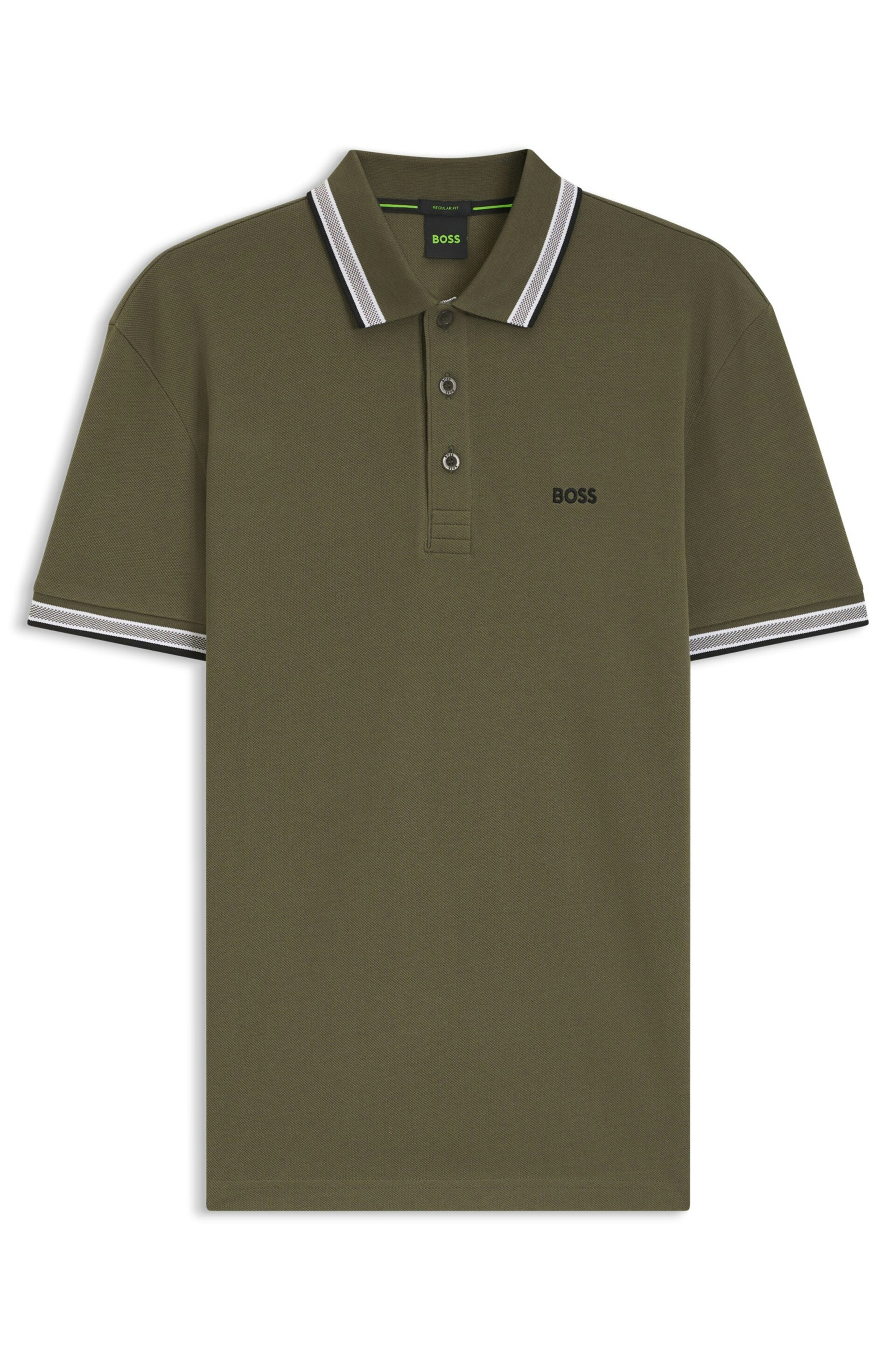 Boss Cotton piqué polo shirt with logo details pikéer herr – bild 5