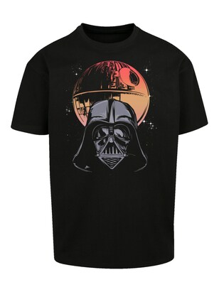 F4NT4STIC Shirt ‘Star Wars Darth Vader Death Star’ Gemengde kleuren / Zwart