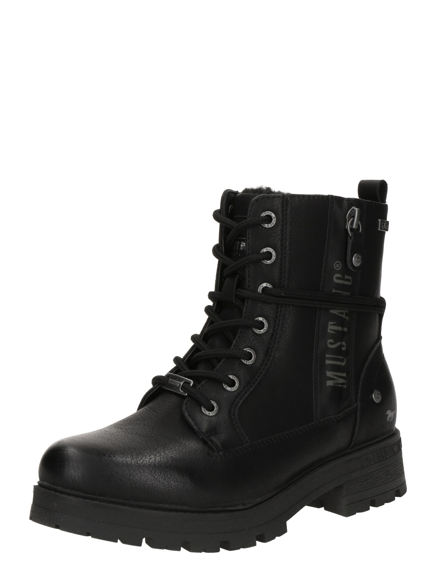 MUSTANG Ghete cu șireturi  negru