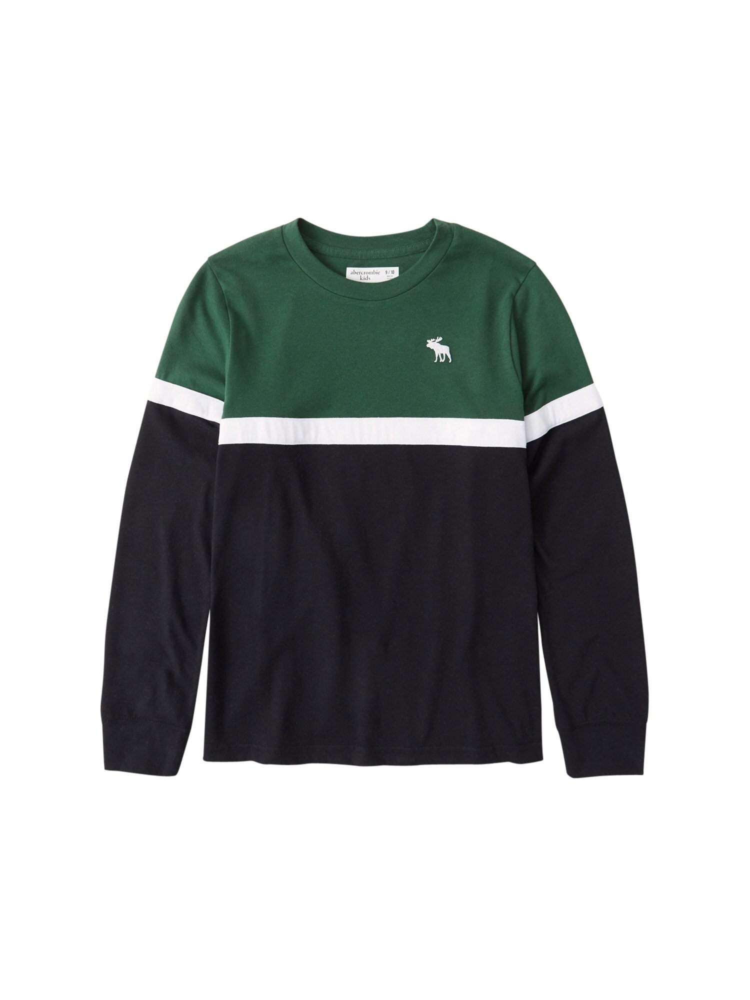 Abercrombie & Fitch Marškinėliai  žalia / tamsiai mėlyna / balta