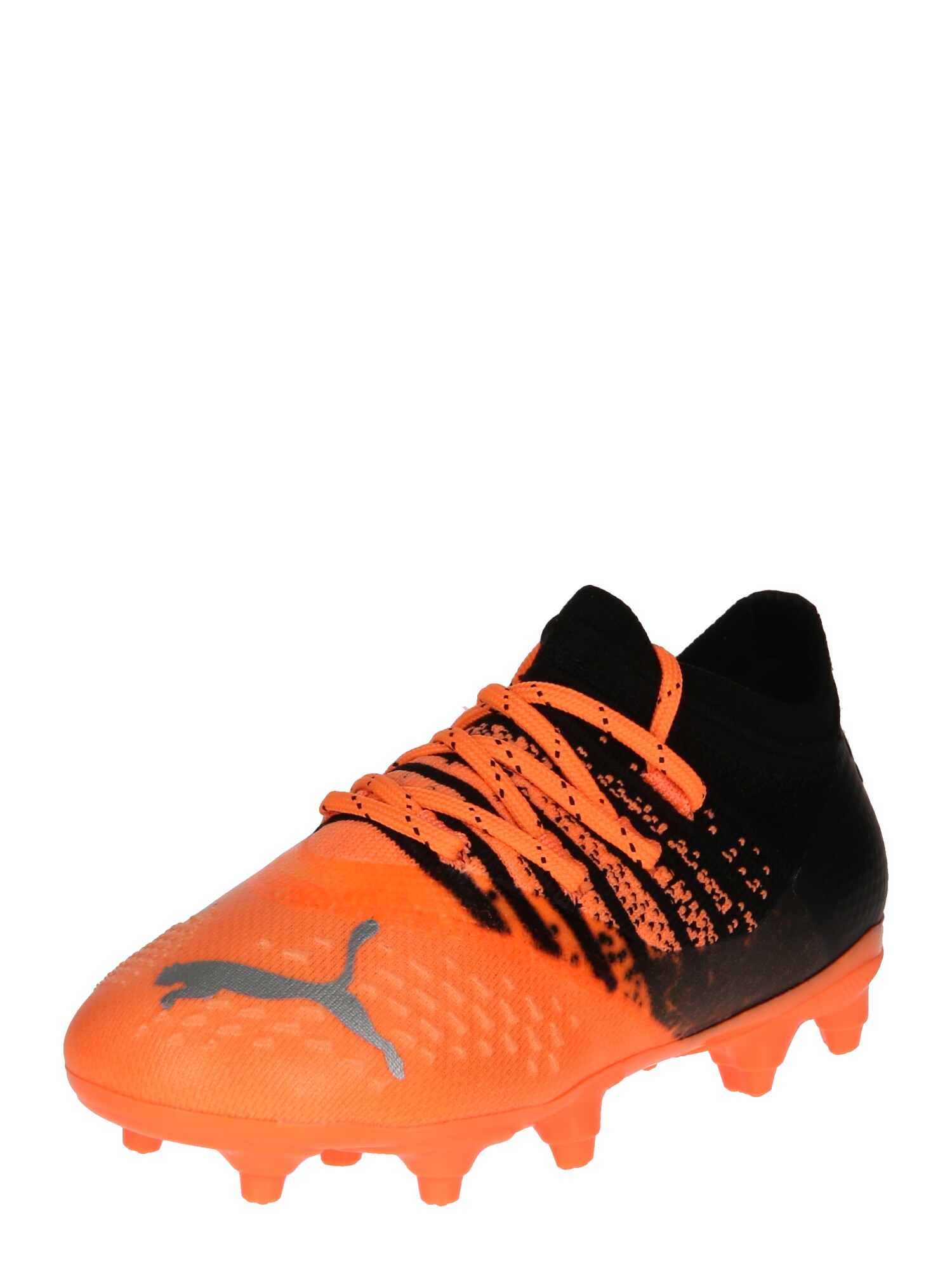 PUMA Sportiniai batai 'Future' juoda / oranžinė / sidabrinė