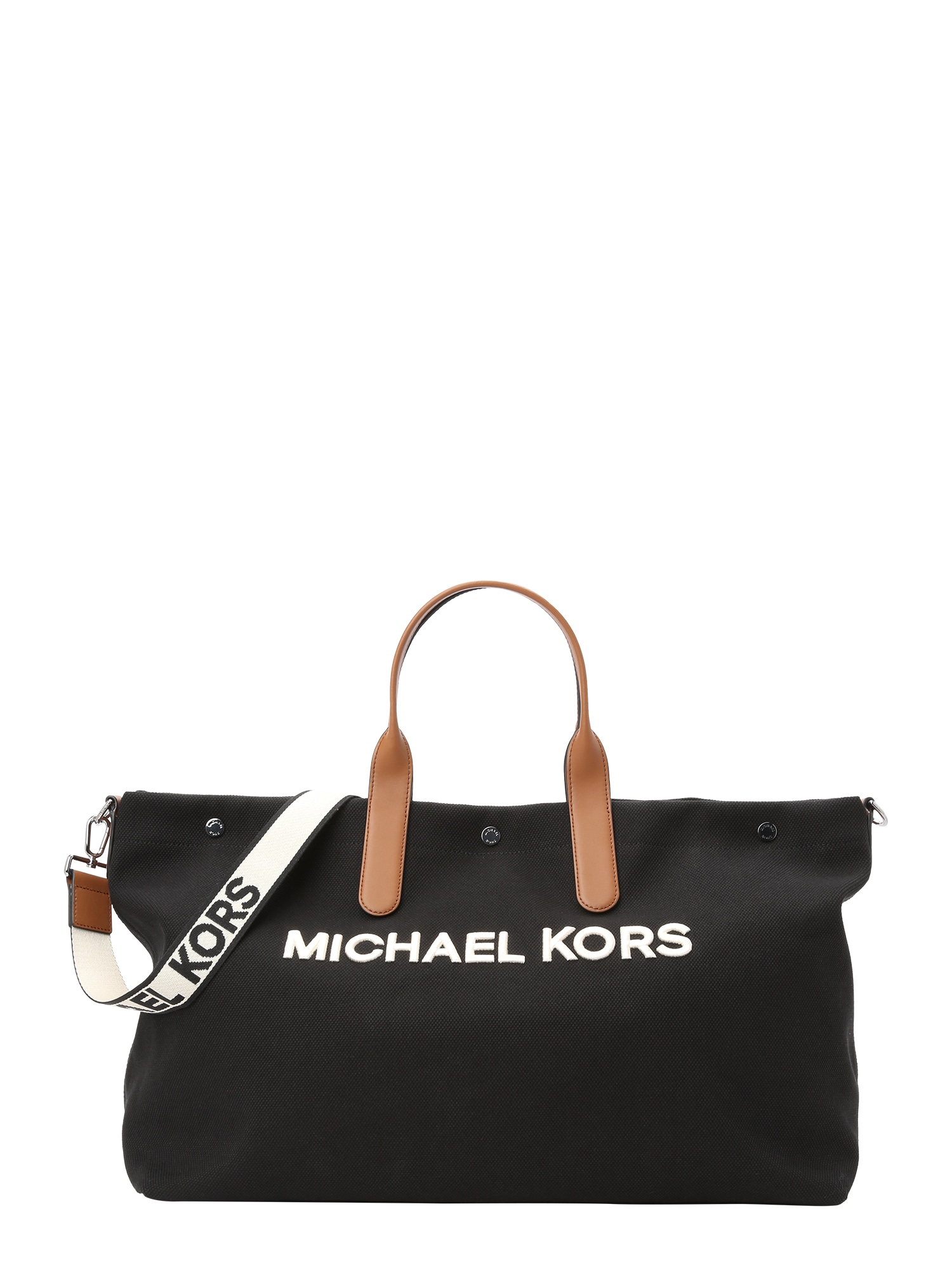 Michael Kors Pirkinių krepšys šviesiai ruda / juoda / balta