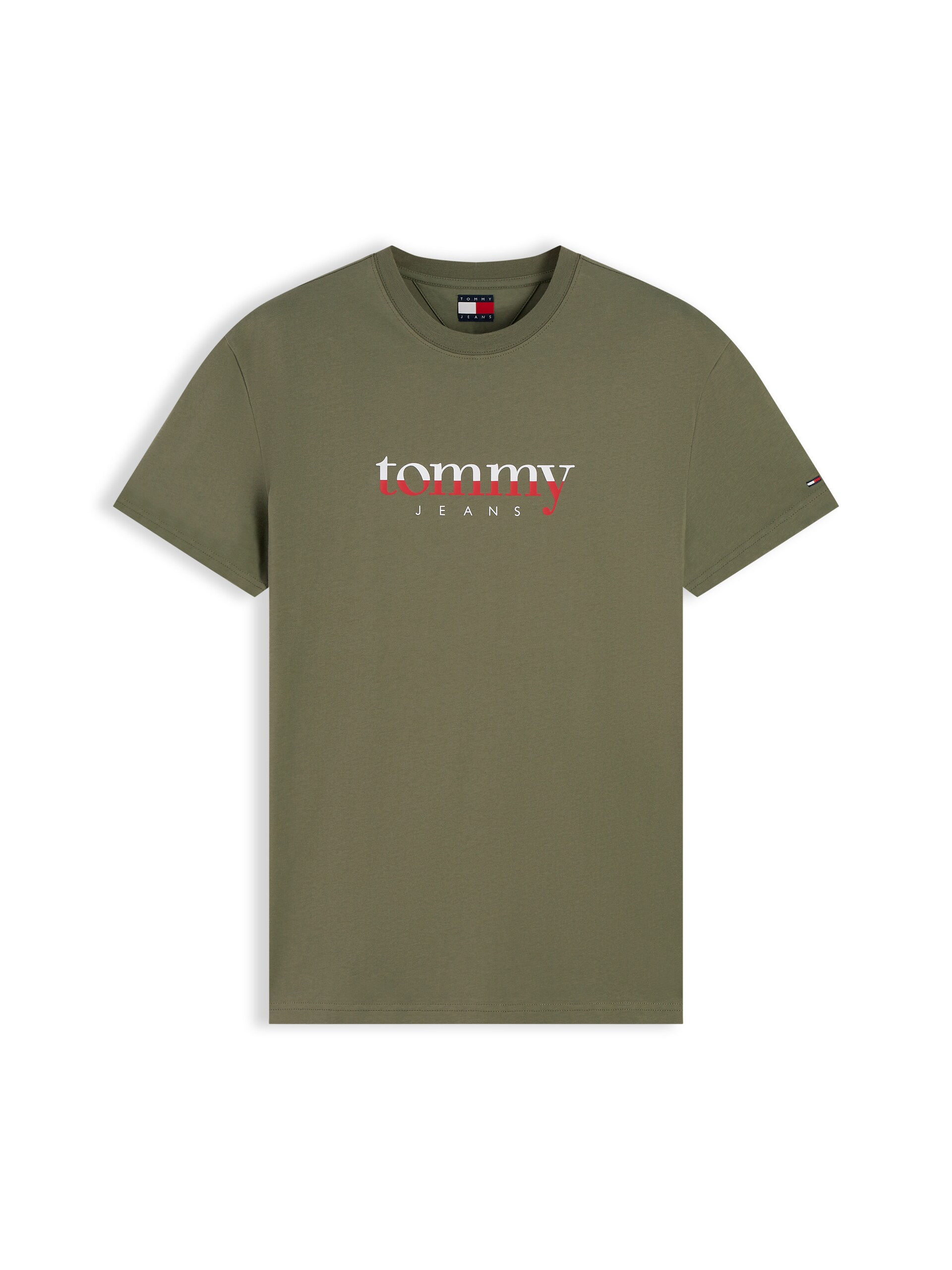 TOMMY JEANS T-shirt oliv / eldröd herr