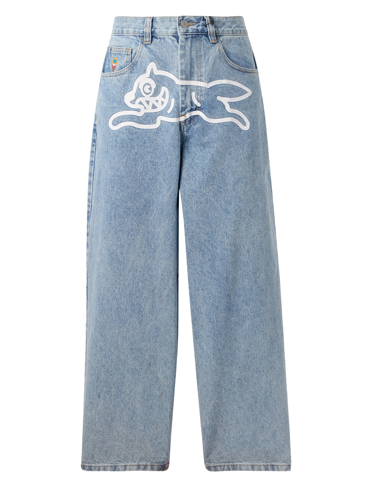 ICECREAM Jeans  albastru denim / alb