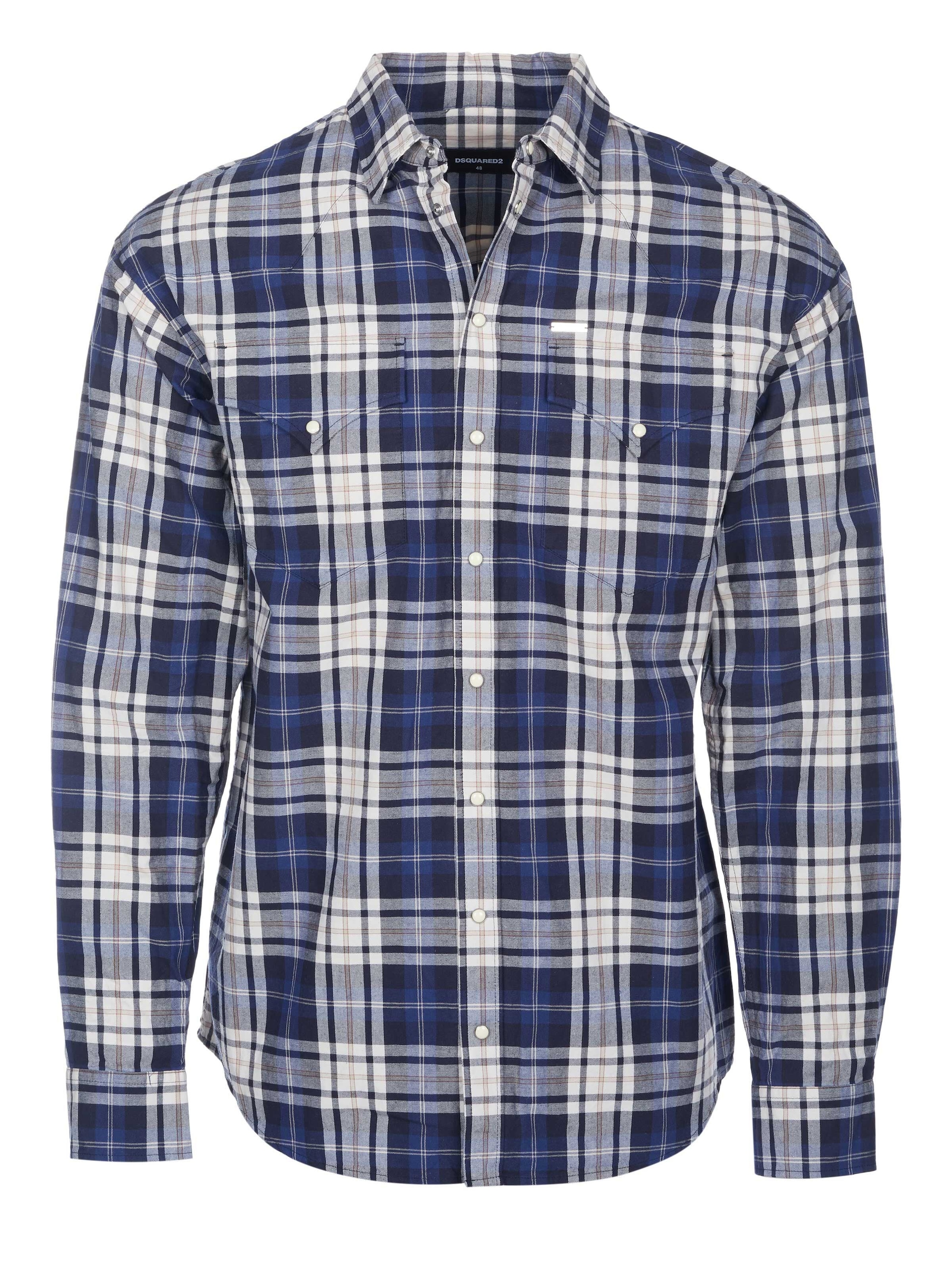 DS2 T-shirt 'Dsquared2 Hemd Check Drop blau' herr