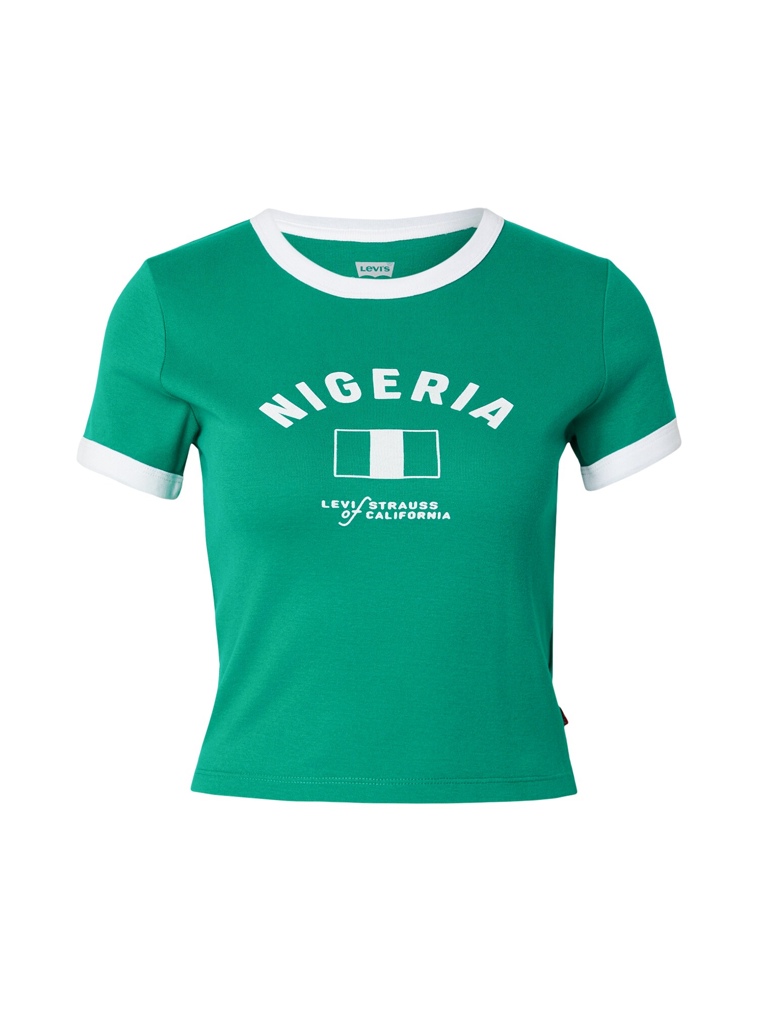 LEVIS ® Tricou Nigeria  Ringer Tee verde / alb
