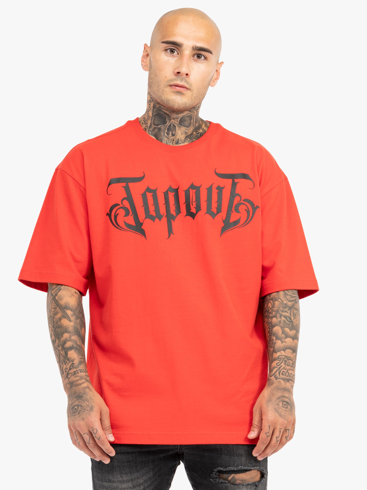 Tapout Póló 'SIMPLY BELIEVE'  antracit / piros / világospiros termék 2. képe
