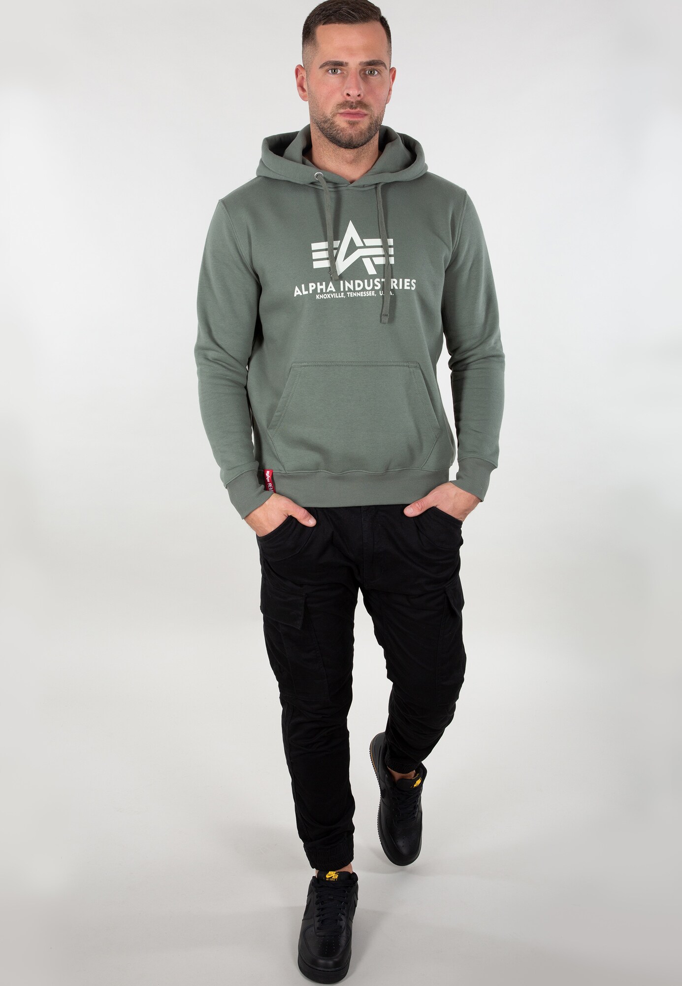 ALPHA INDUSTRIES Mikina zelená / biela (obrázok 3)