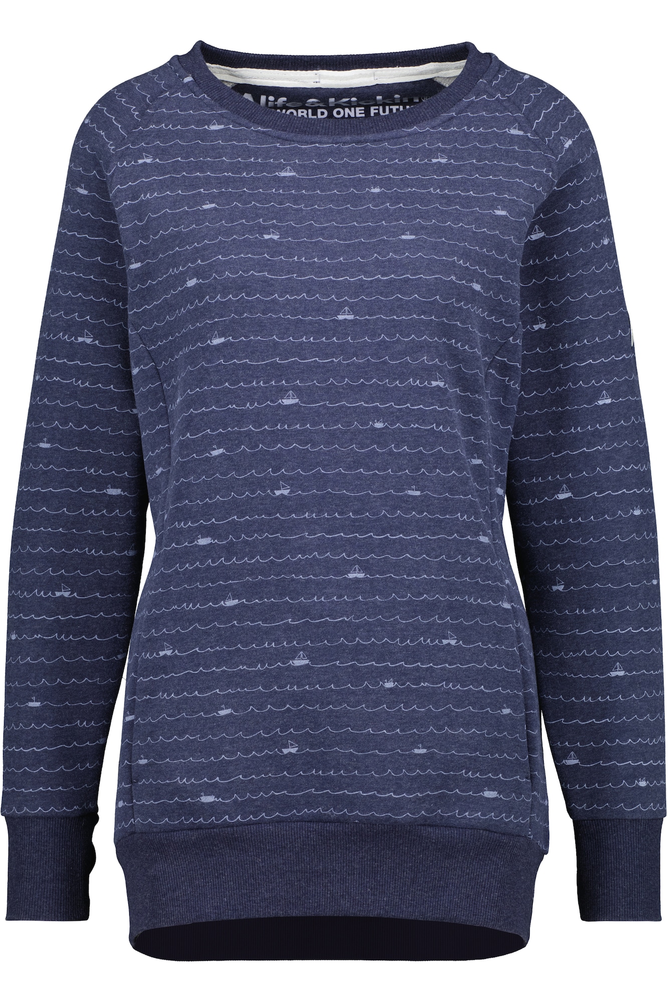 Alife and Kickin Sweater majica 'HelenAK'  mornarsko plava / crna / bijela
