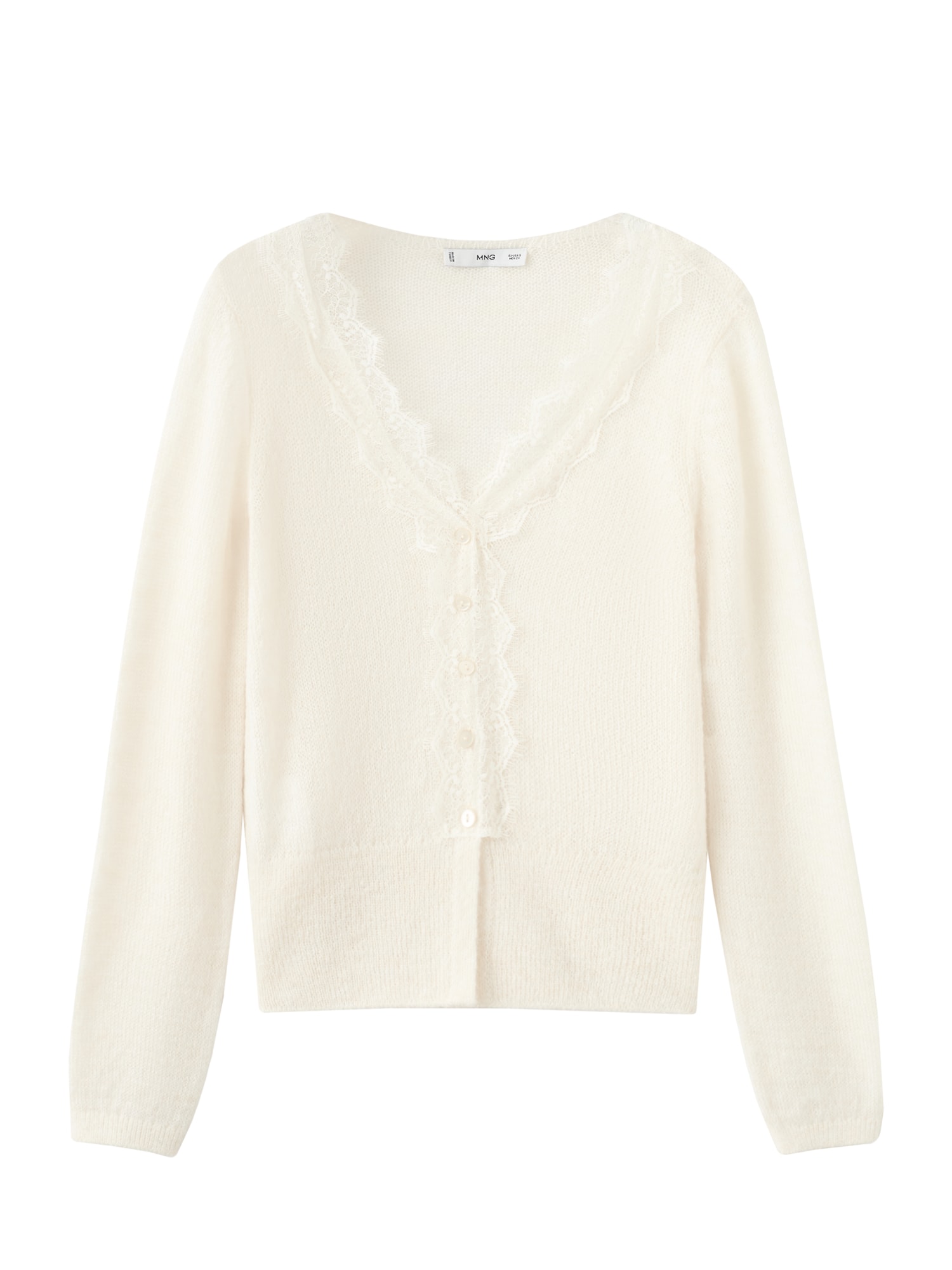 MANGO Geacă tricotată ENCARNA  ecru