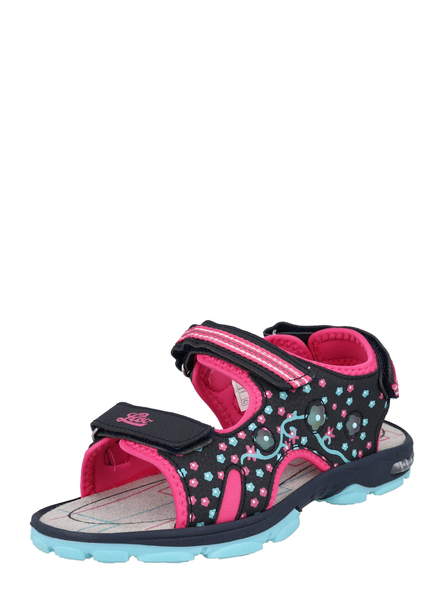LICO Sandalai 'Spotlight' juoda / rožinė / šviesiai mėlyna