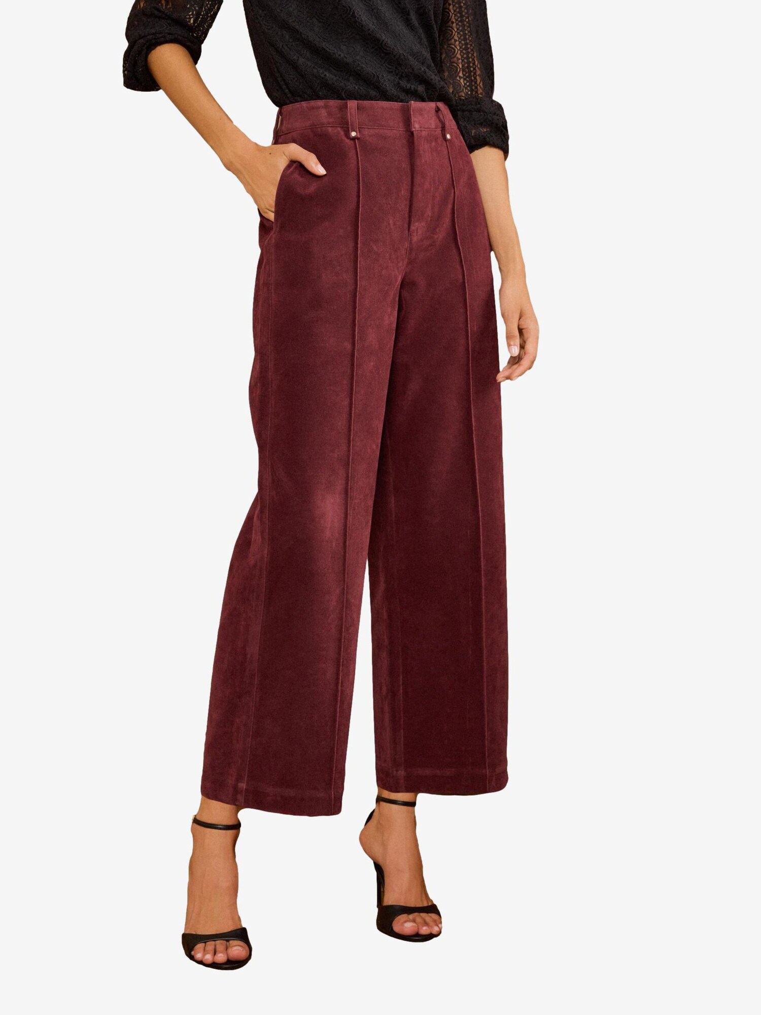 love & roses Pantaloni roșu burgundy