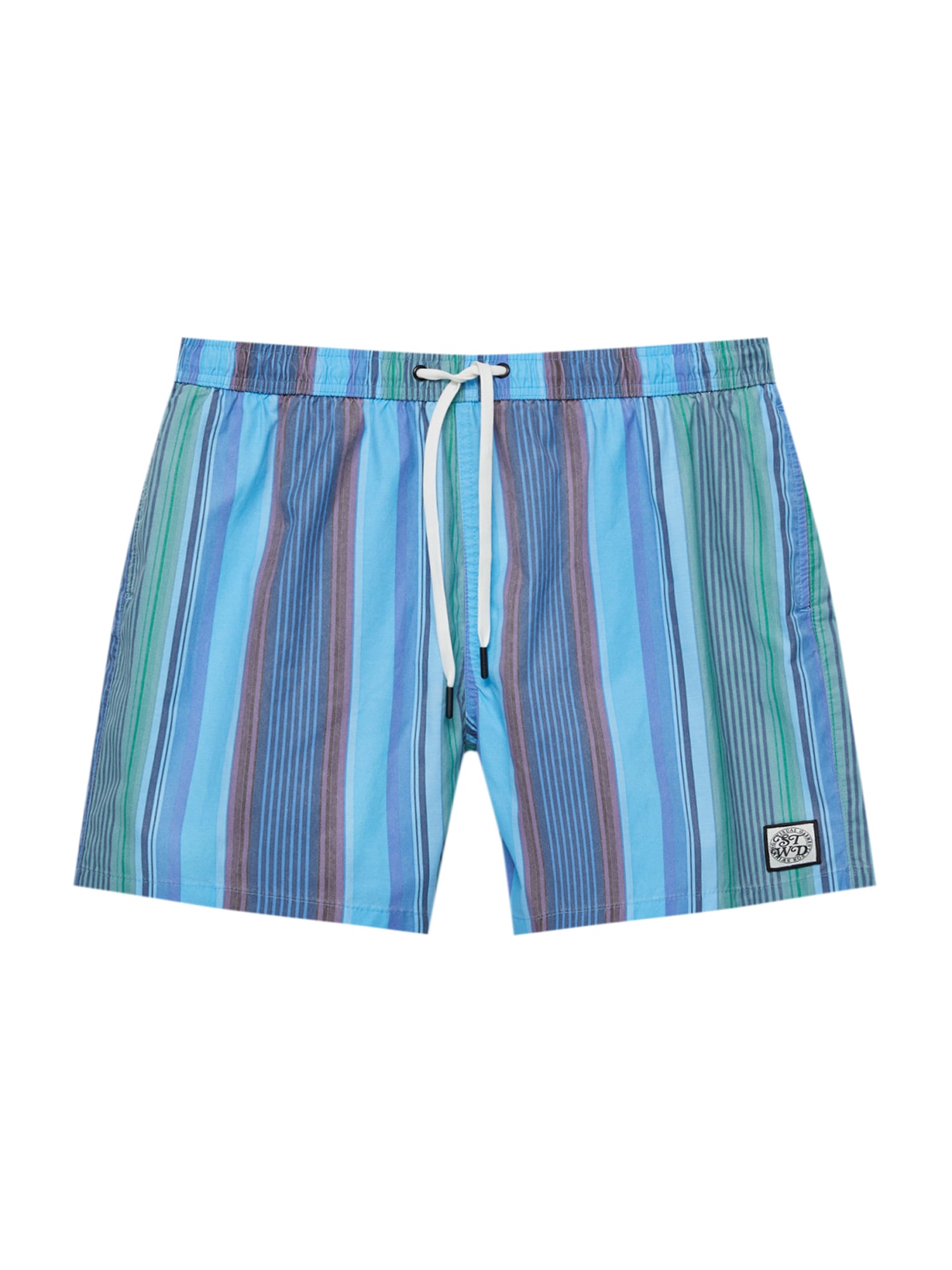 Pull&Bear Kratke kopalne hlače  modra / nebeško modra / travnato zelena / sivka
