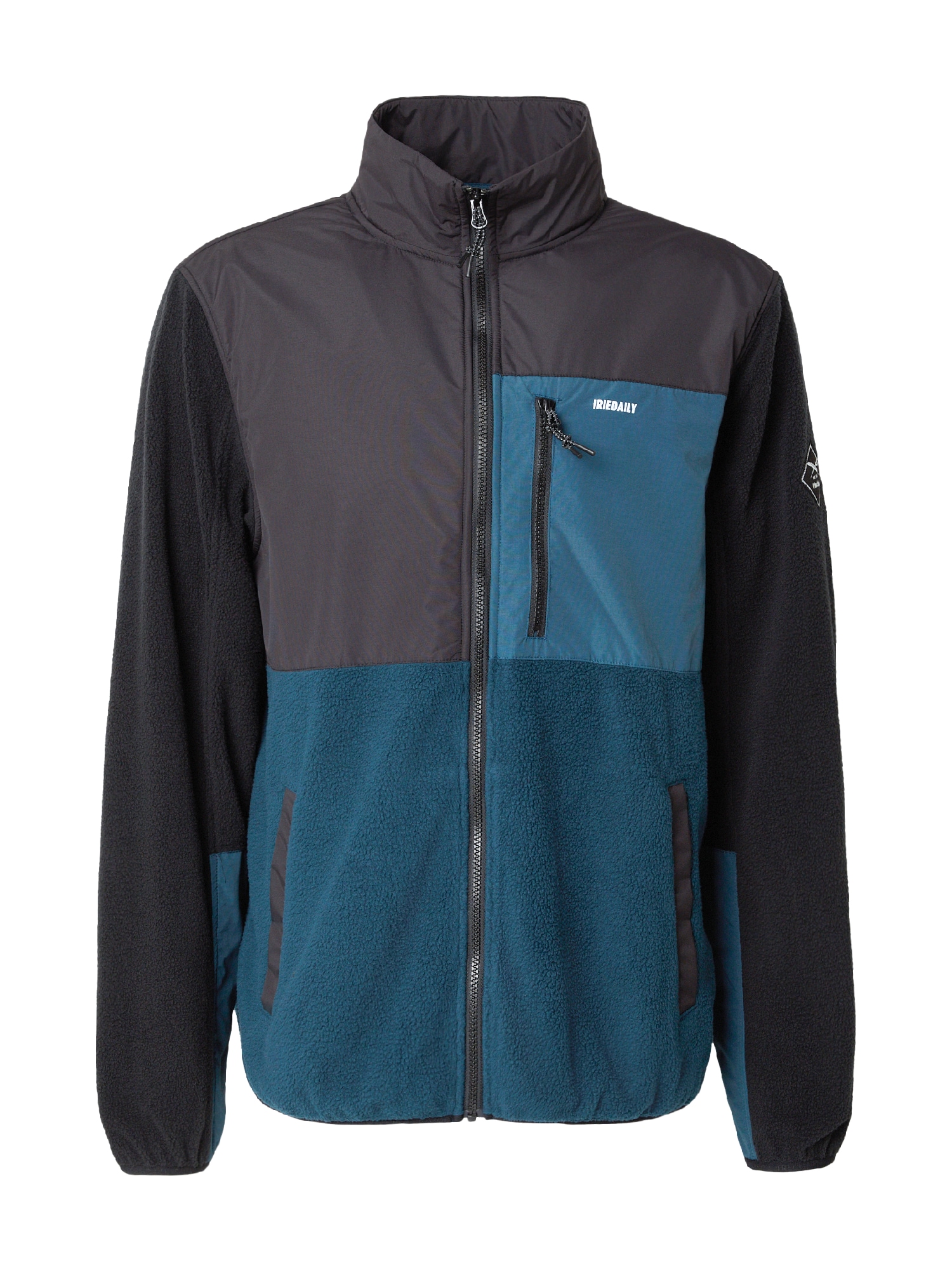 Iriedaily Jachetă  fleece Auf Deck cyan / negru