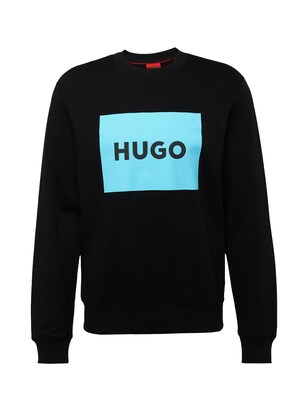 HUGO Sweatshirt ‘Duragol222’ Aqua / Zwart