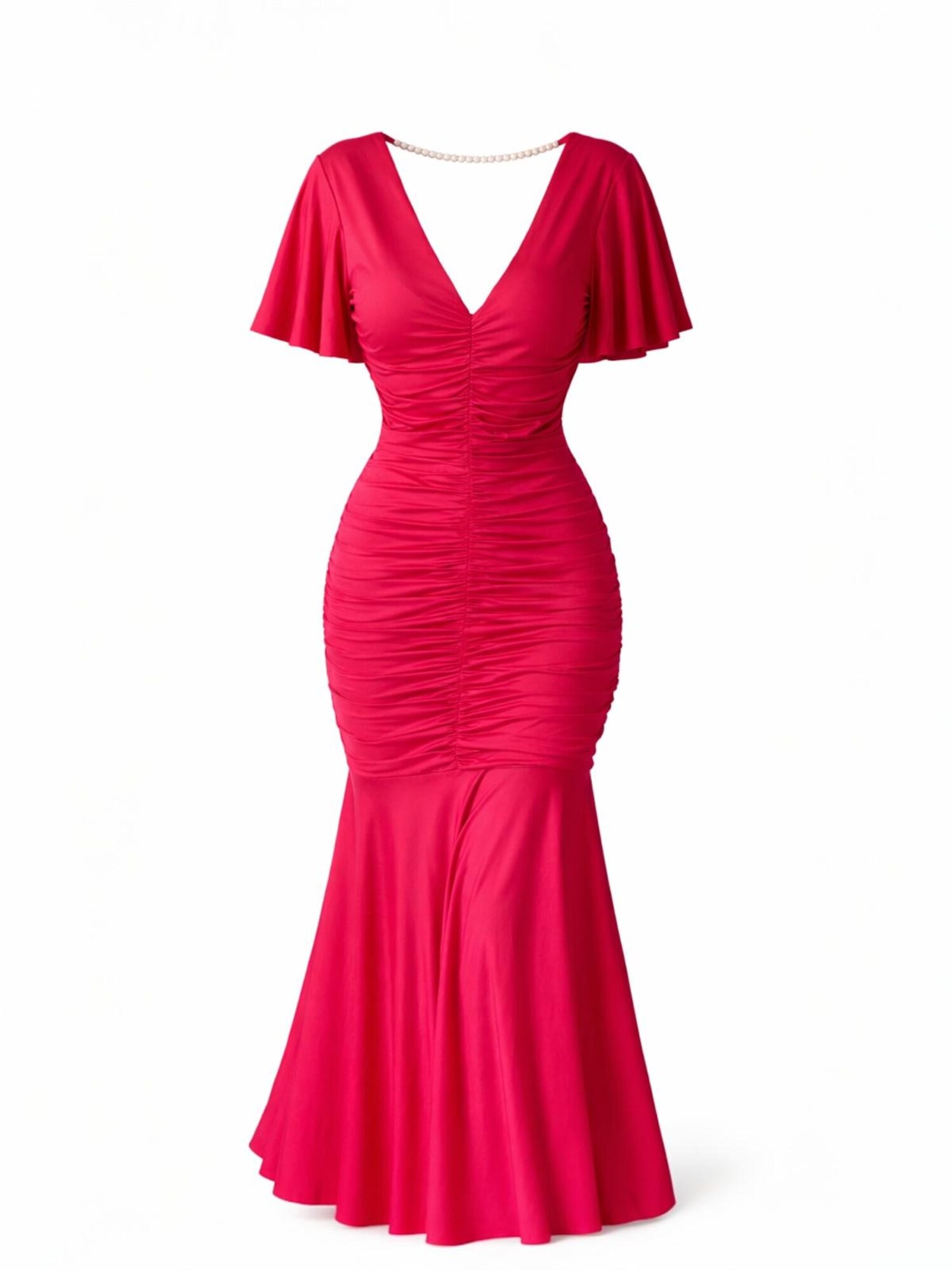 Elena Athanasiadou Abito da cocktail 'Dress Athenian Grace Raspberry'  lampone