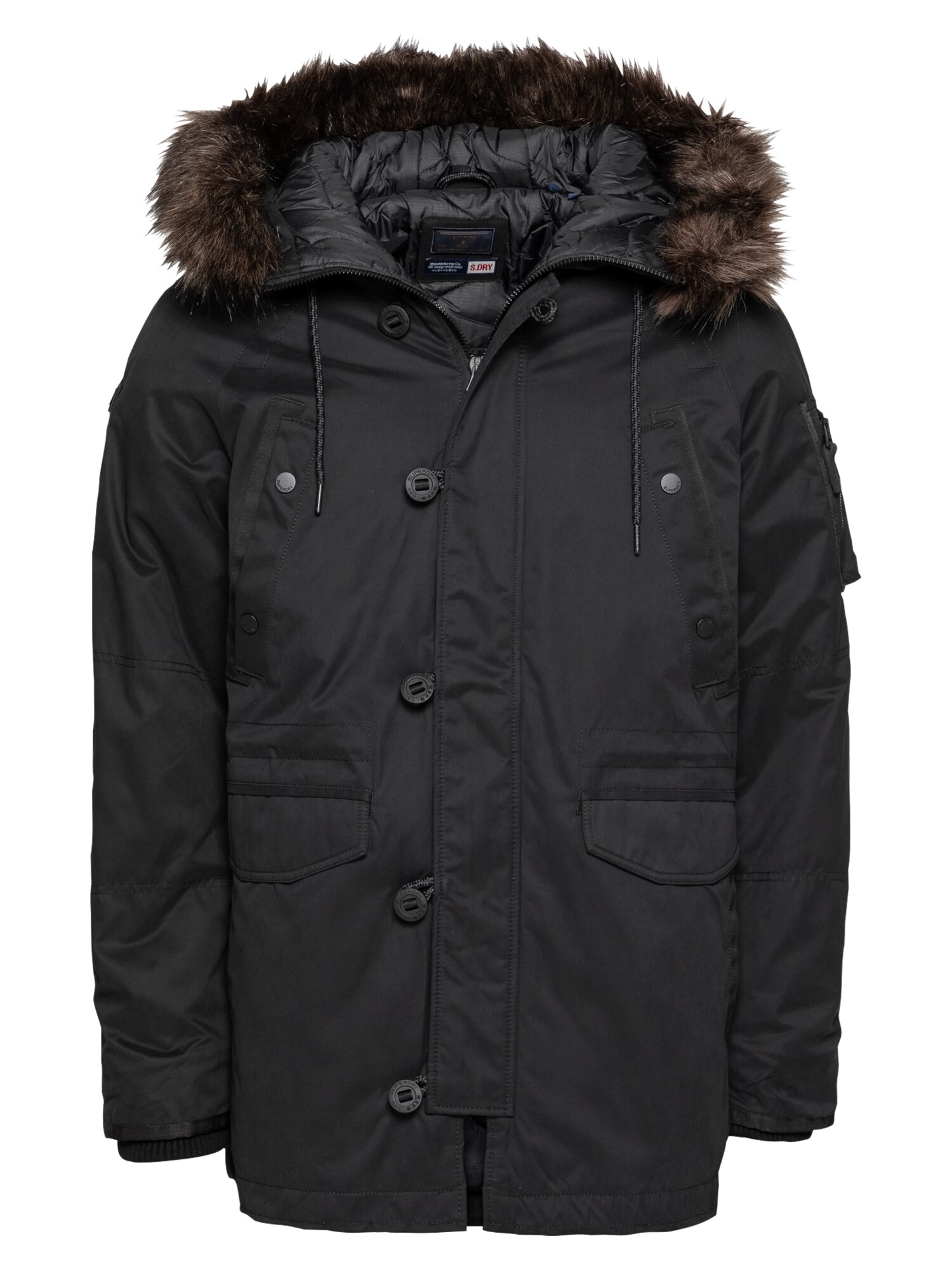 Superdry Ilga žieminė striukė  juoda