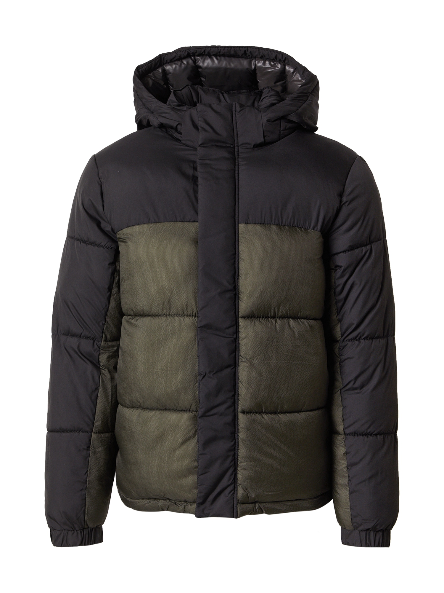 JACK & JONES Chaqueta de invierno 'JCOUNION' verde oscuro / negro