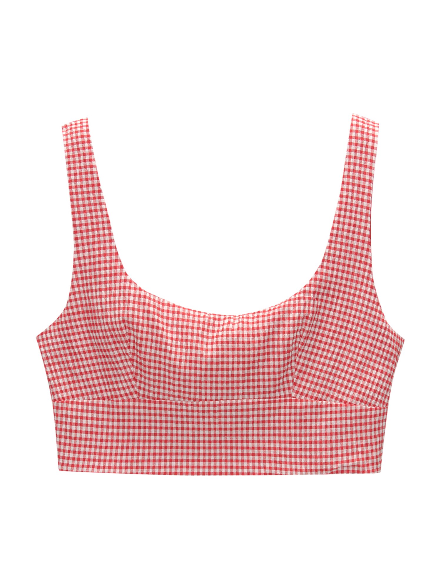 Pull&Bear Top  piros / fehér akciós termékkép 1
