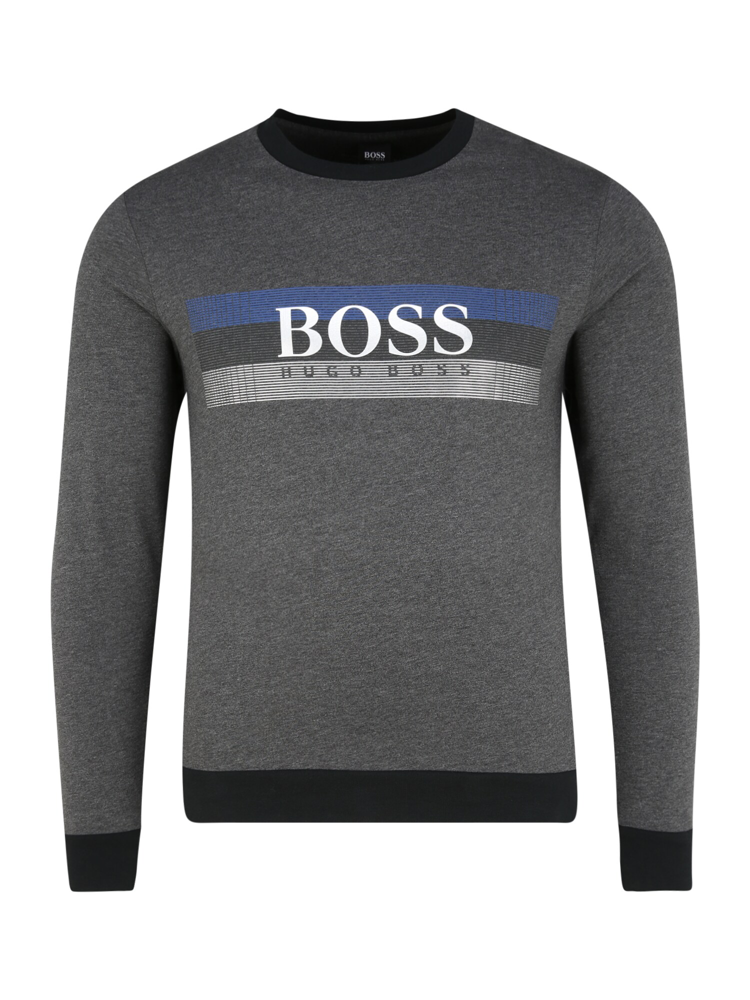 BOSS Megztinis be užsegimo 'Authentic'  tamsiai pilka / mėlyna / balta