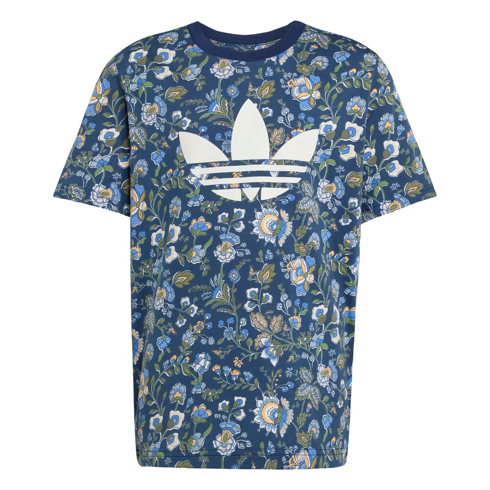 ADIDAS ORIGINALS T-Shirt 'adidas Originals x Liberty London' Jungen Größe 164 dunkelblau / gelb / grün / weiß