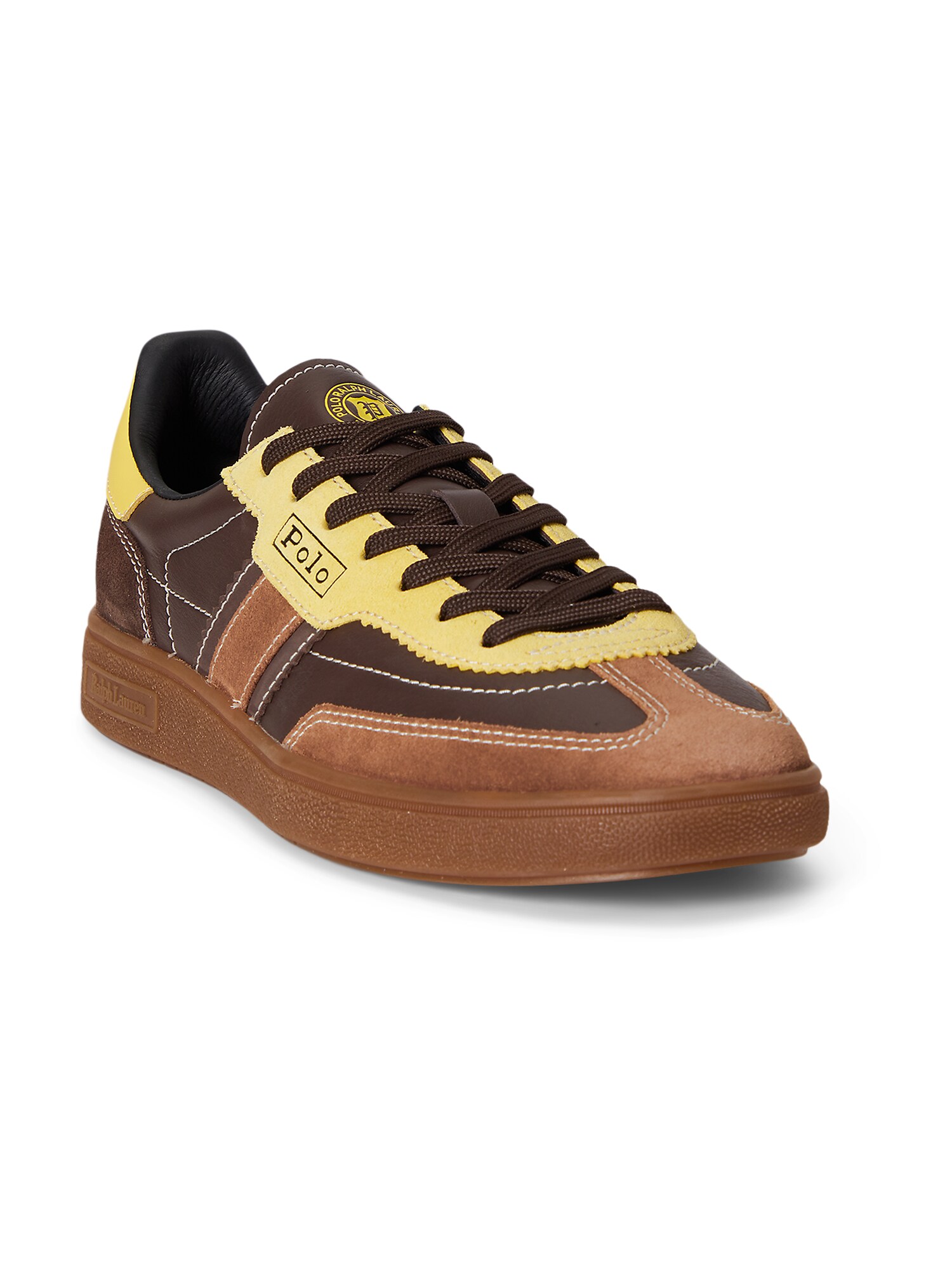 Polo Ralph Lauren Sneaker low BEDFORD  maro caramel / maro închis / galben deschis