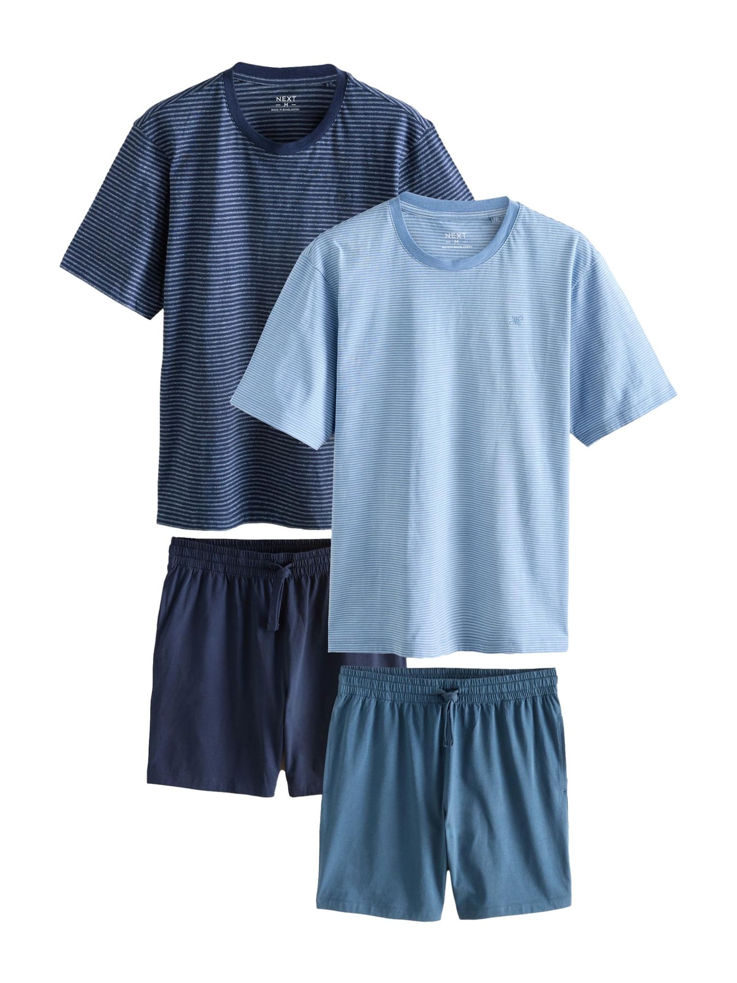 Next Pijama scurtă  opal / albastru deschis / albastru închis