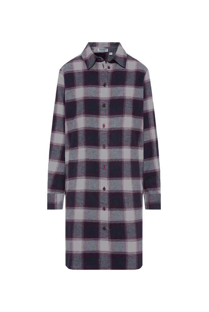 SENSES.THE LABEL Blusenkleid Damen Größe 38 marine / grau / weinrot Winterkleid