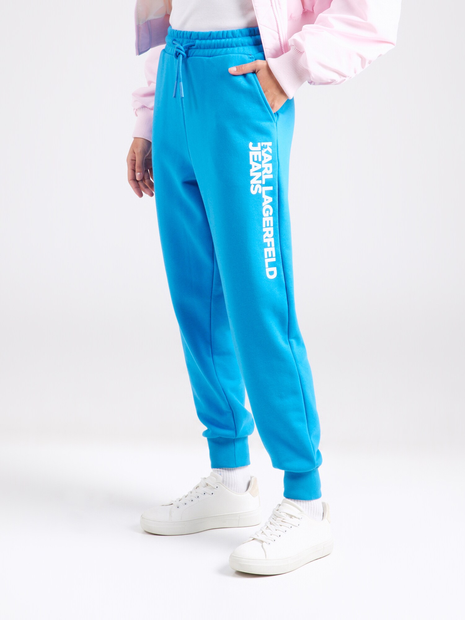 KARL LAGERFELD JEANS Nadrág  azúr / fehér termék 2. képe