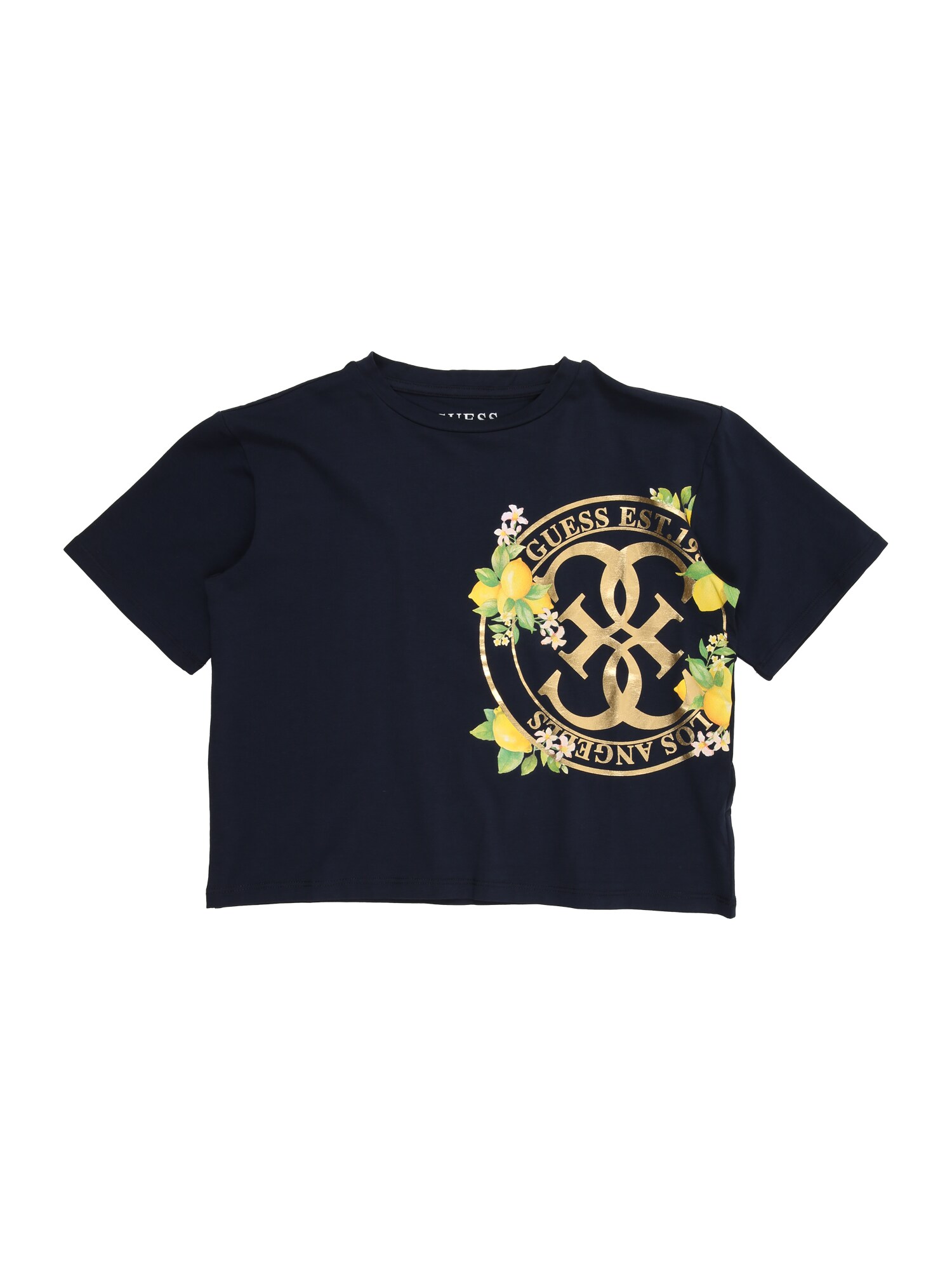 GUESS Tricou  albastru noapte / galben / auriu / verde
