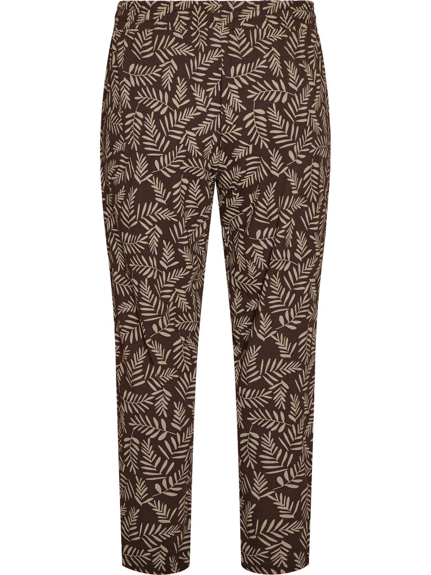 Zizzi Pantaloni de pijama DANA ecru / maro