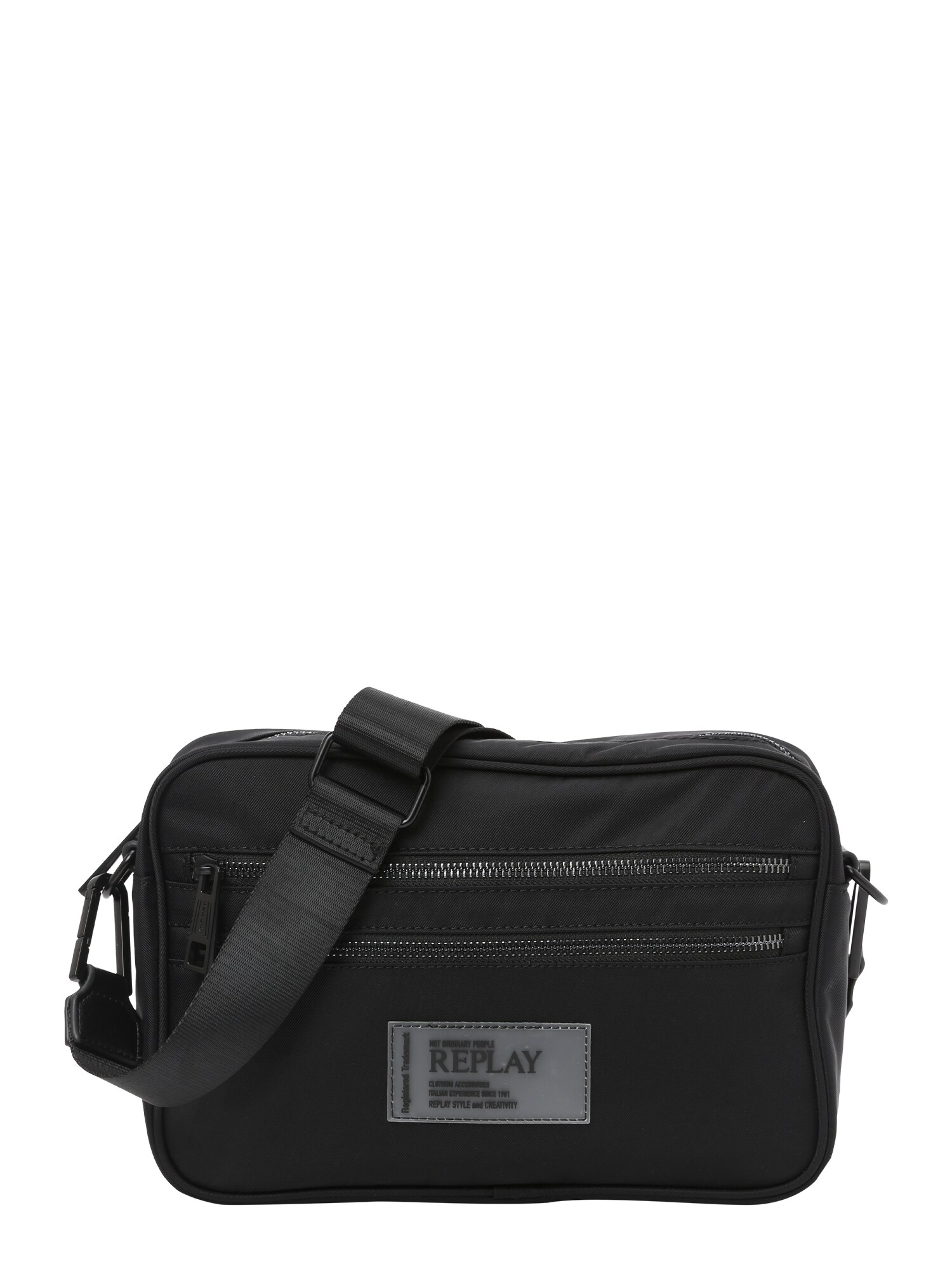 REPLAY Чанта за през рамо тип преметка  черно / бяло