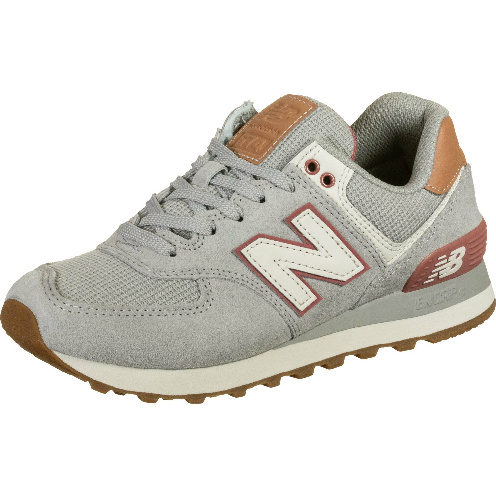 new balance Sportbačiai be auliuko  šviesiai ruda / pastelinė raudona / pilka / balta
