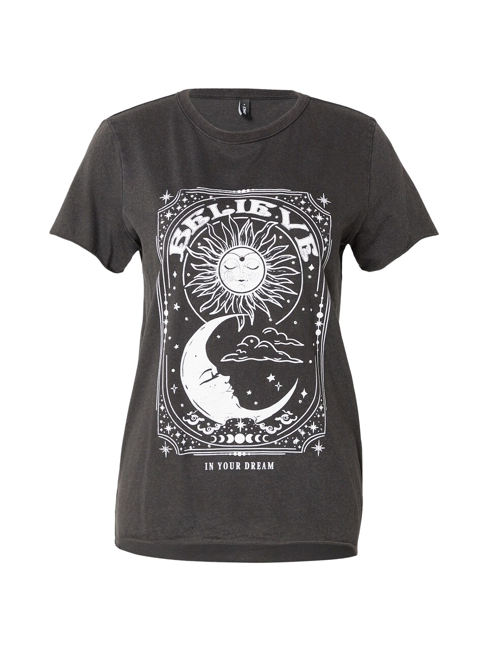 T-shirt 'ONLLUCY' grå / svartmelerad