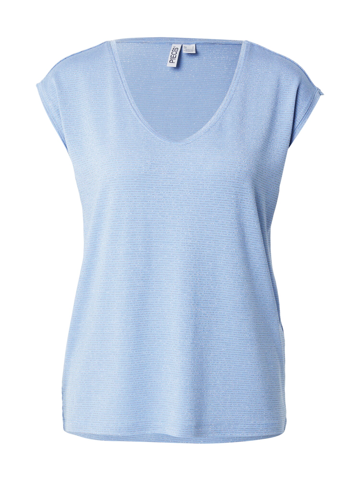 PIECES Tricou PCBillo  albastru deschis / argintiu