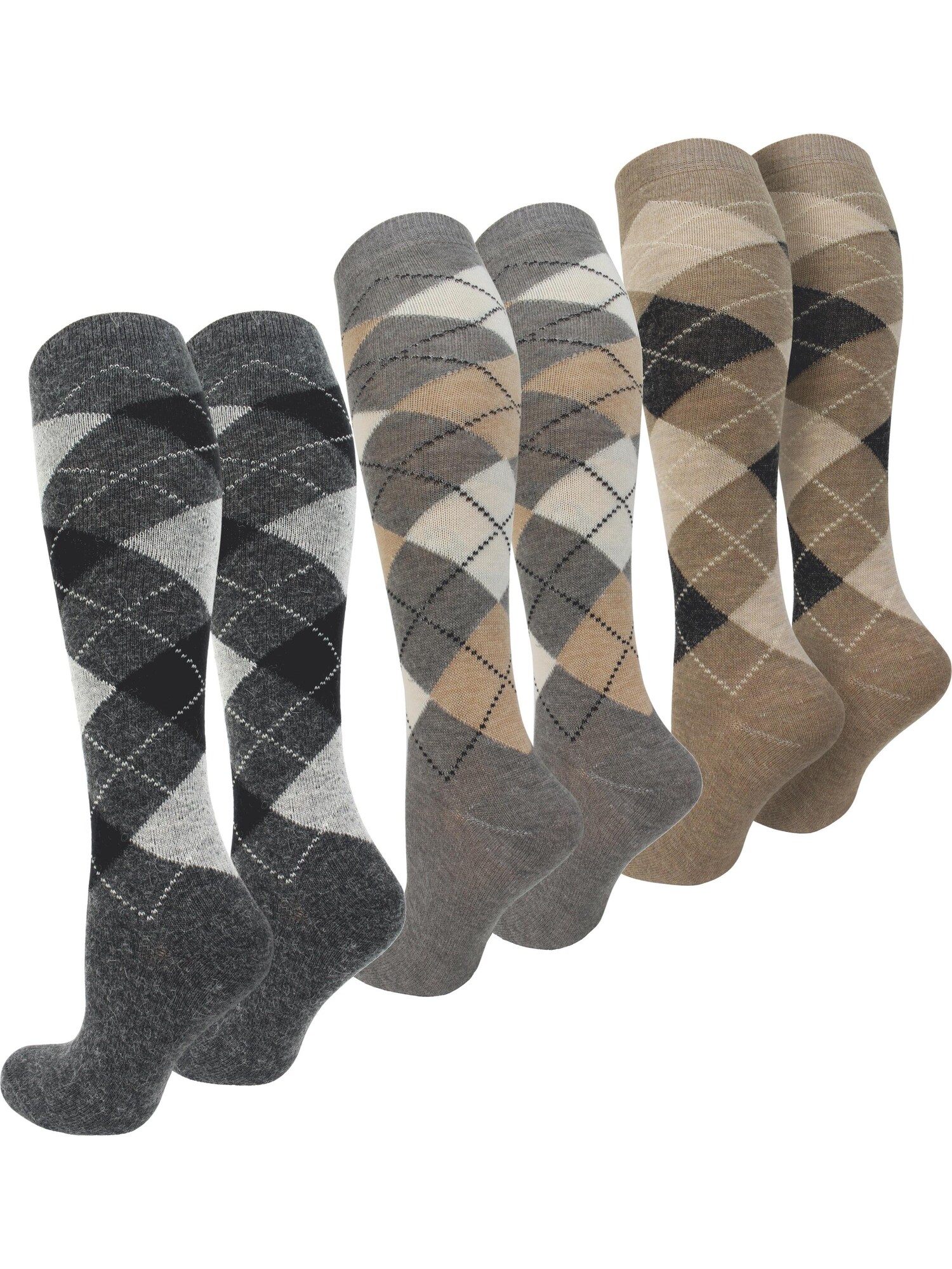 normani Calcetines hasta la rodilla crema / beige oscuro / gris / gris basalto
