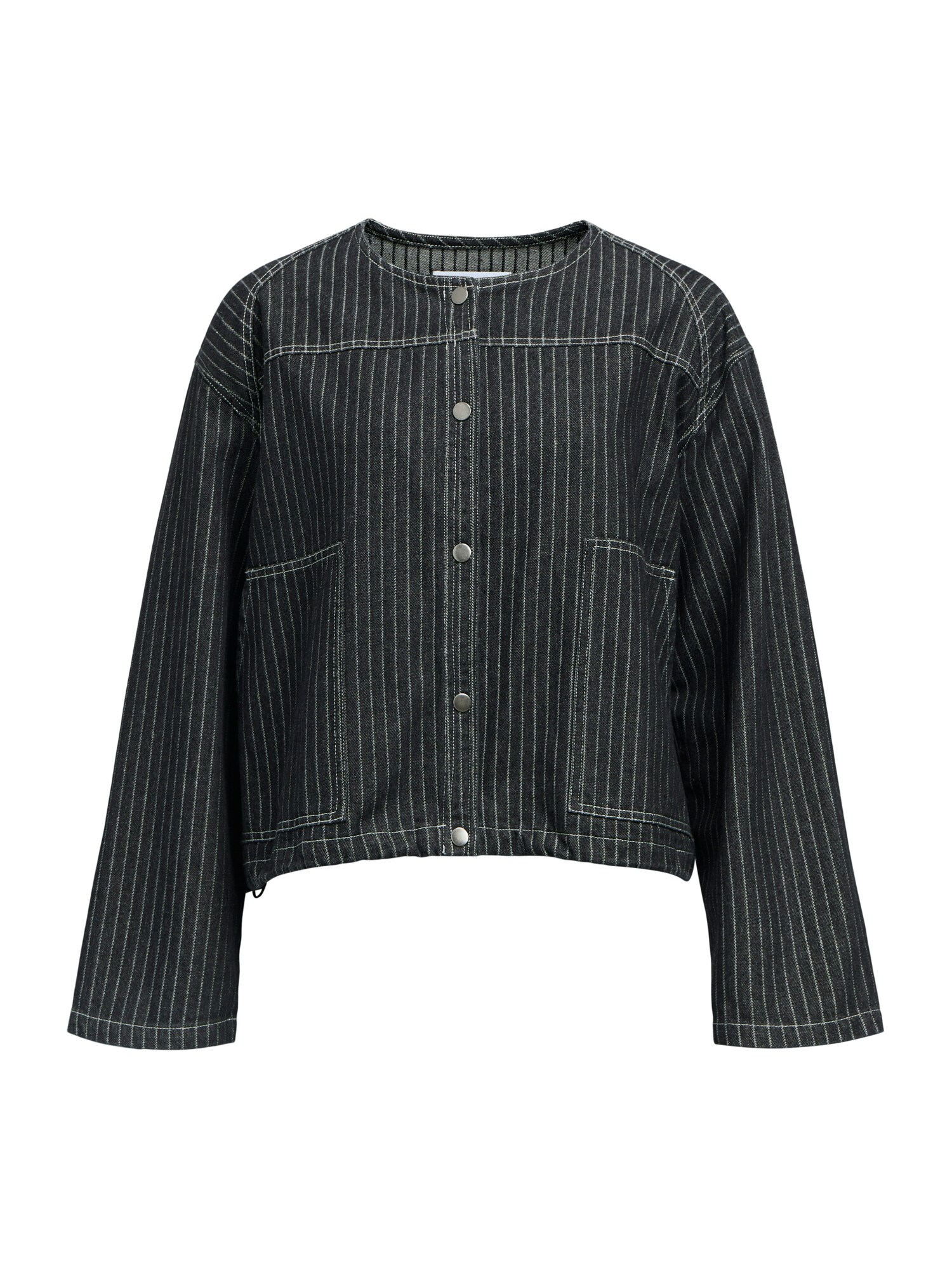 OBJECT Geacă de primăvară-toamnă JAMY  negru denim / alb