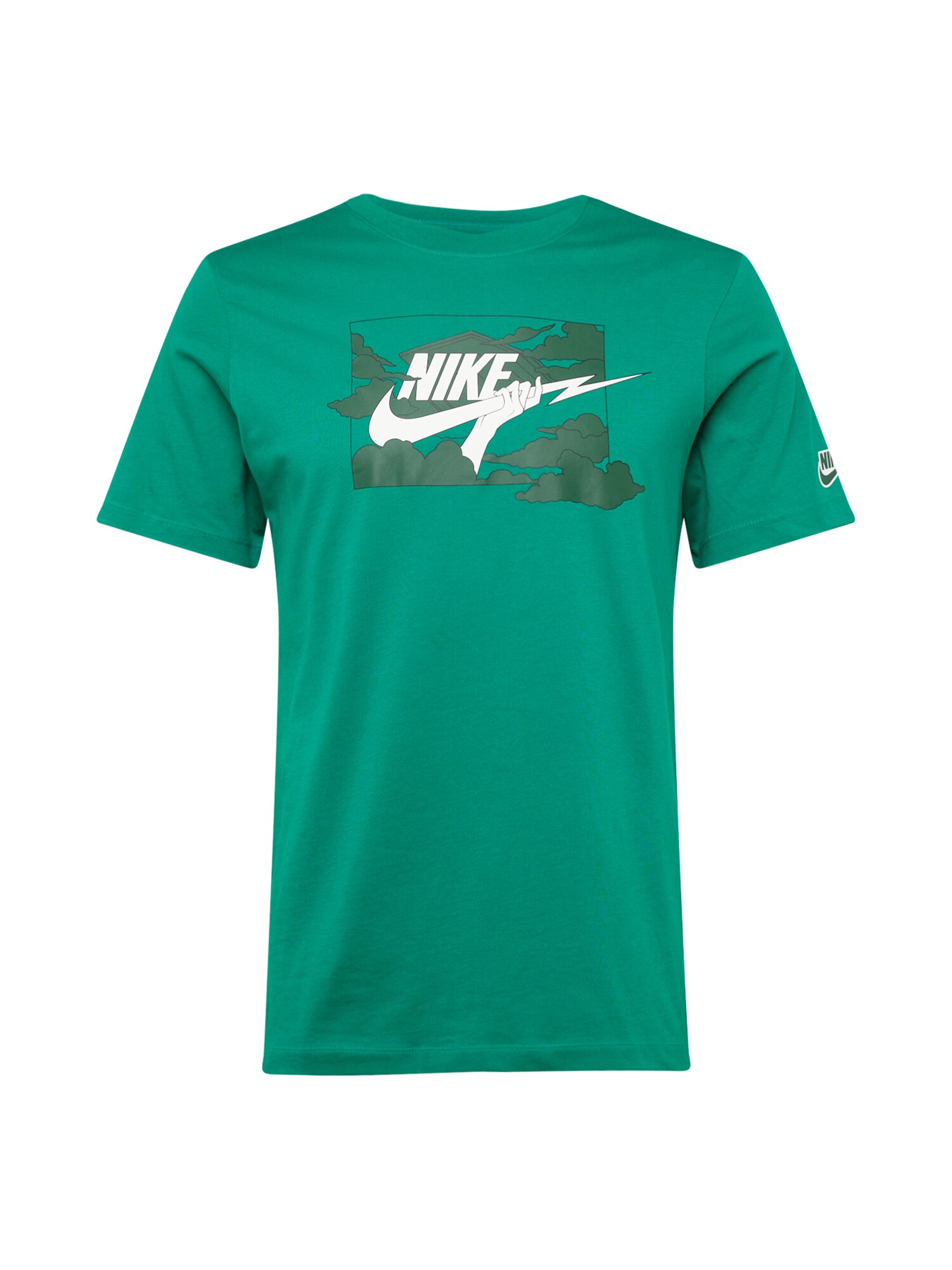 Nike Sportswear Tričko 'CLUB'  jedľová / tmavozelená / biela