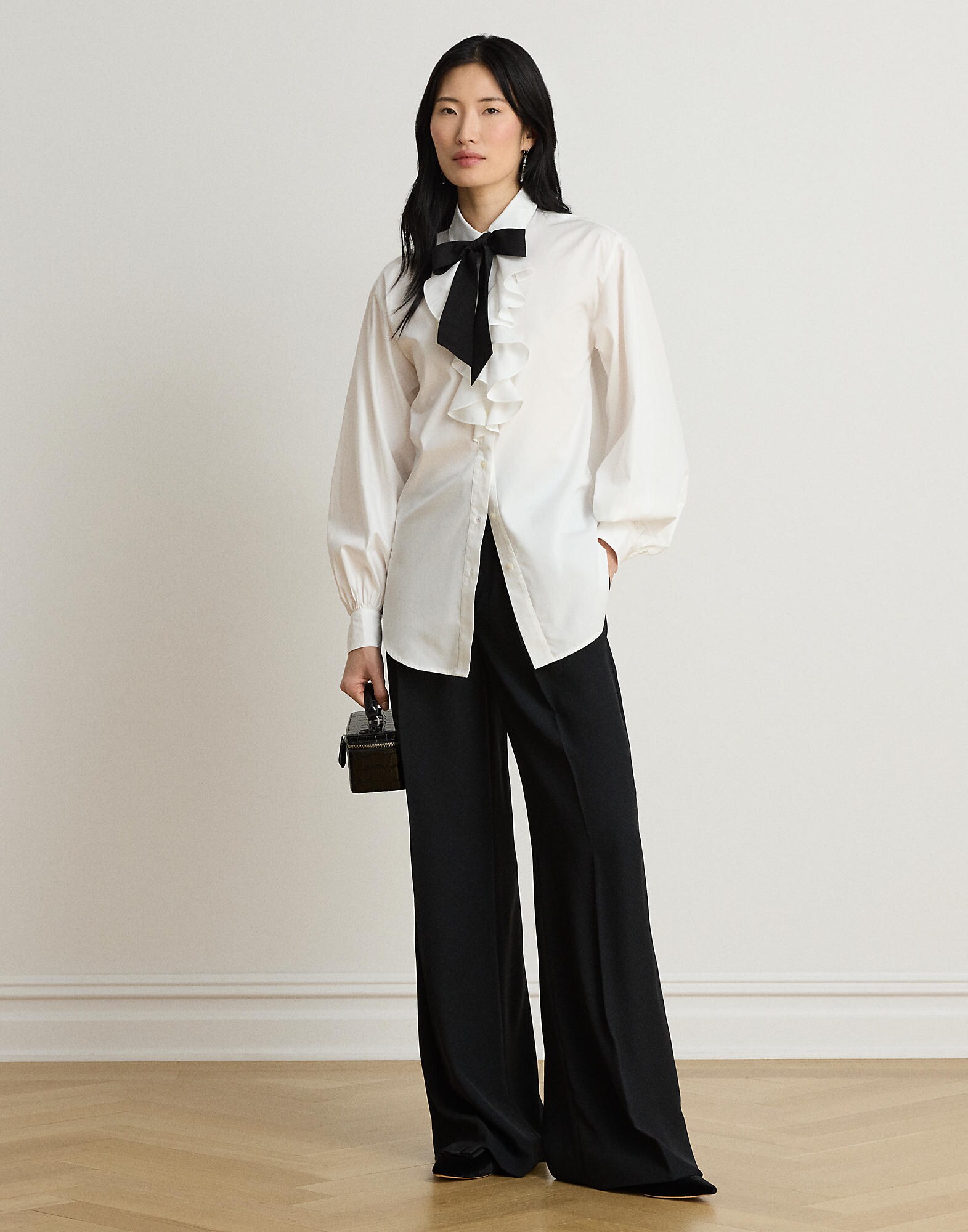 Lauren Ralph Lauren Blusa  negro / blanco – imagen 4