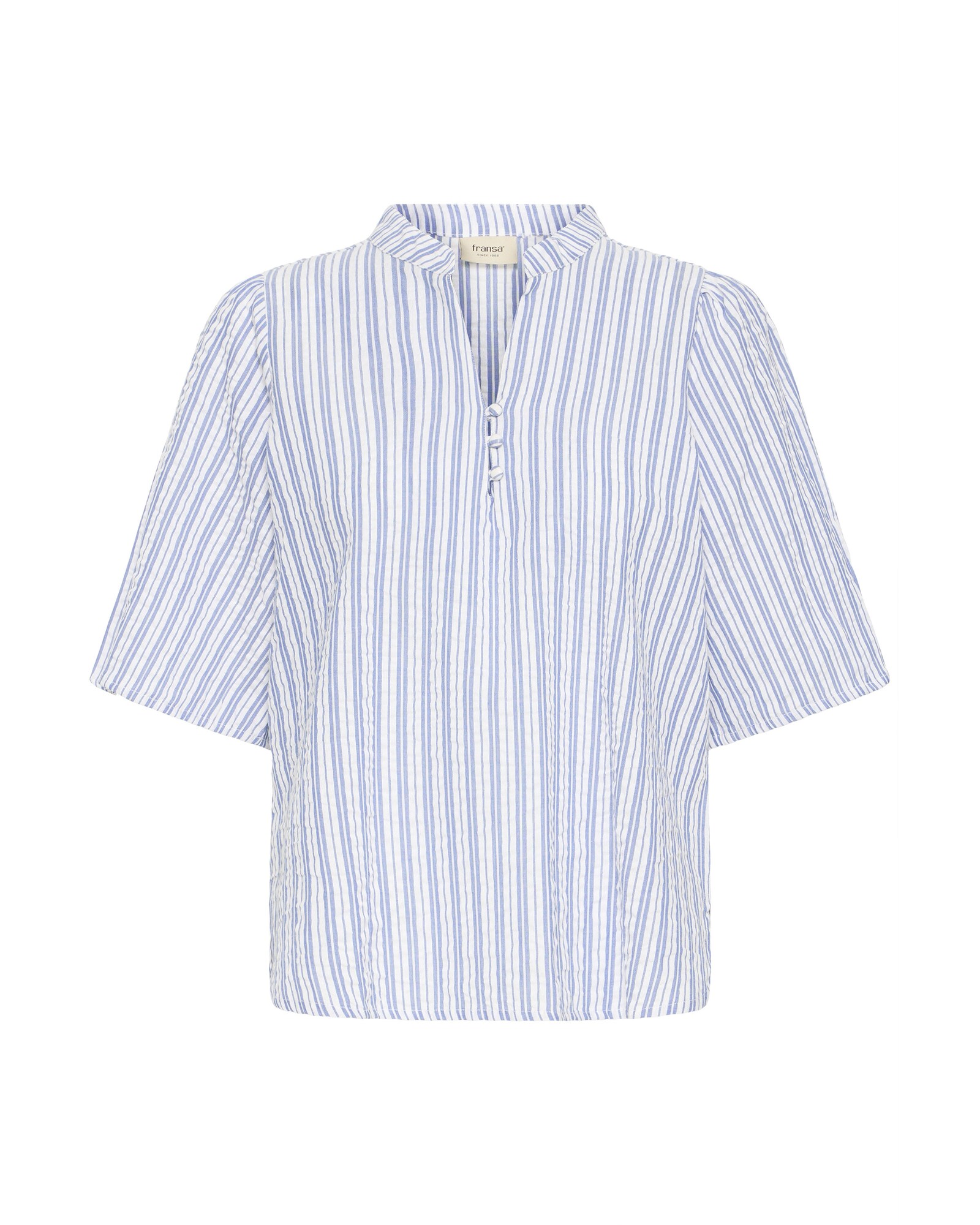 Fransa Blusa  navy / blanco