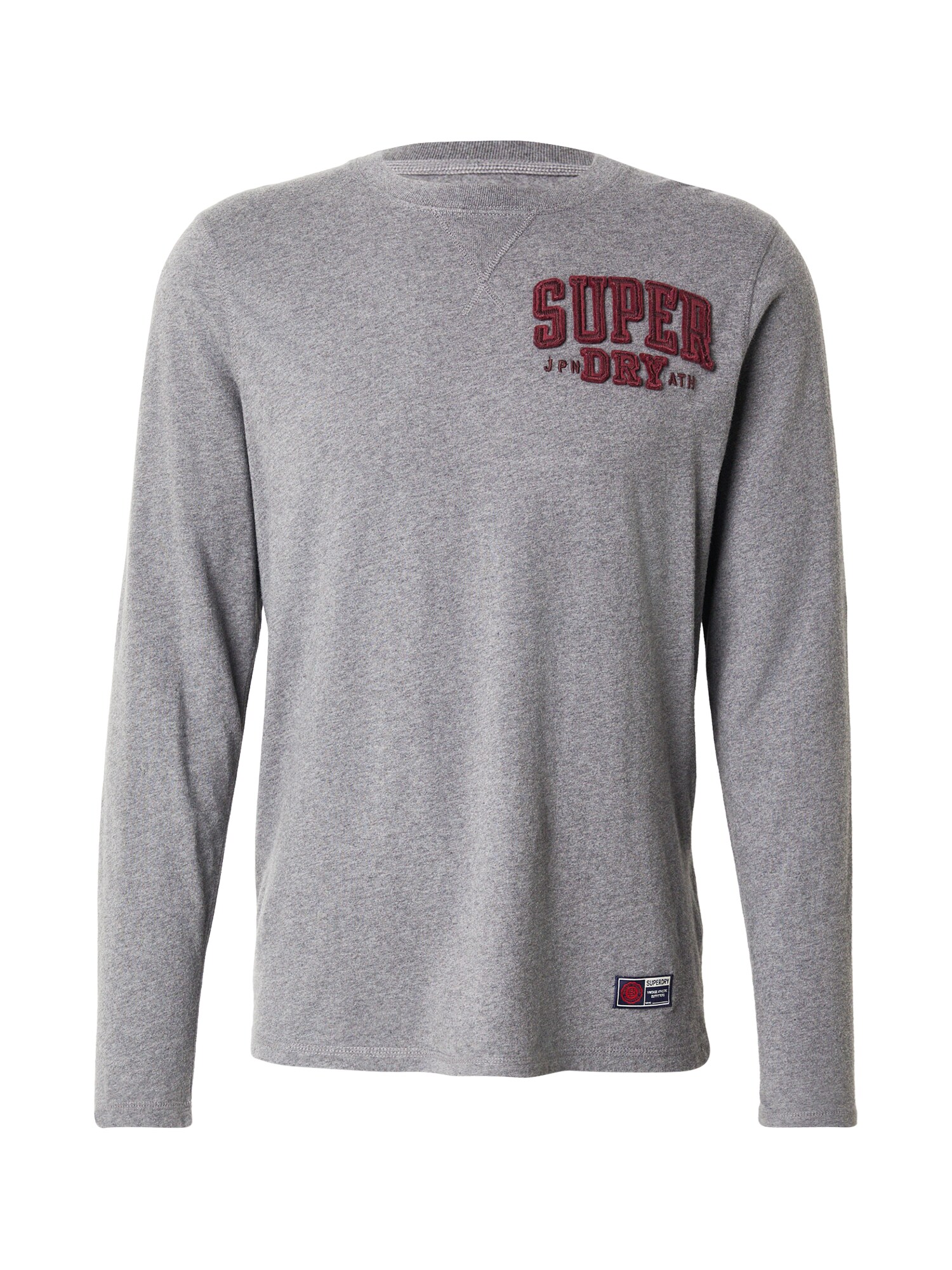 Superdry & Co Tričko 'Vintage Athletic' sivá melírovaná / bordová