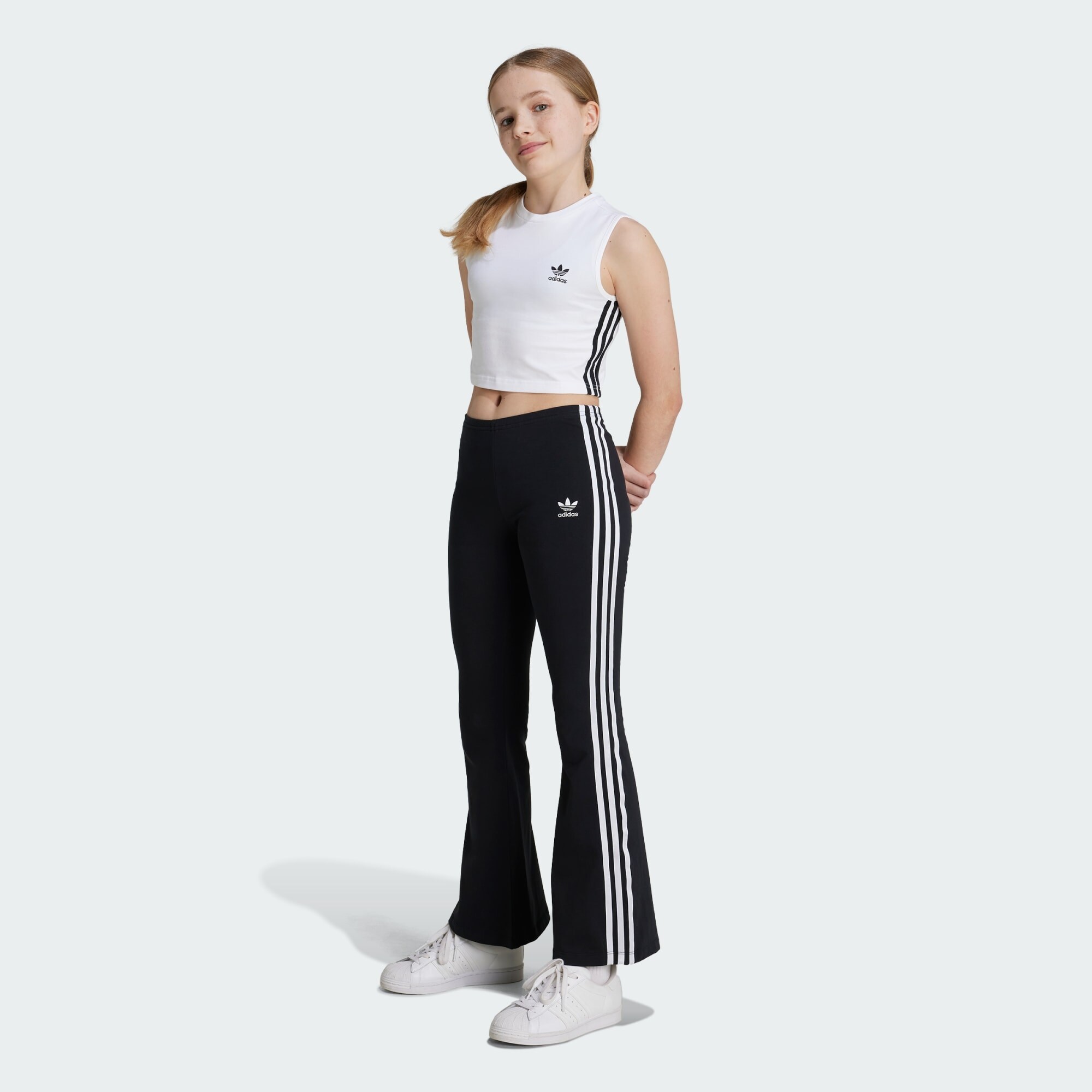 ADIDAS ORIGINALS Leggings 'Adicolor'  fekete / fehér termék 2. képe