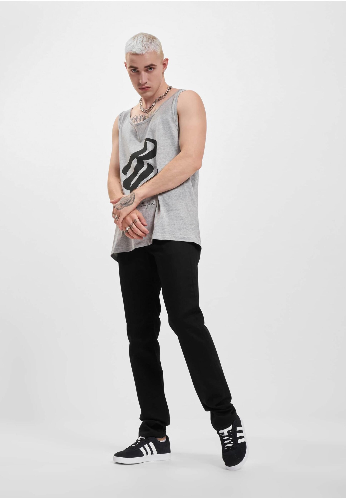 ROCAWEAR Tričko sivá melírovaná / čierna (obrázok 3)