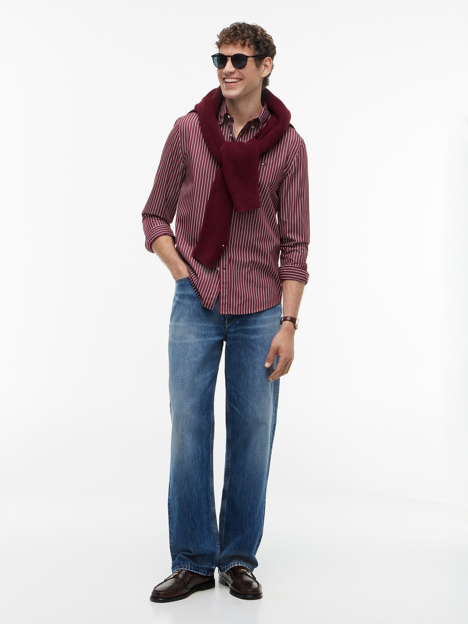 TOMMY HILFIGER Camisa 'Flex'  rojo carmesí / blanco – imagen 4